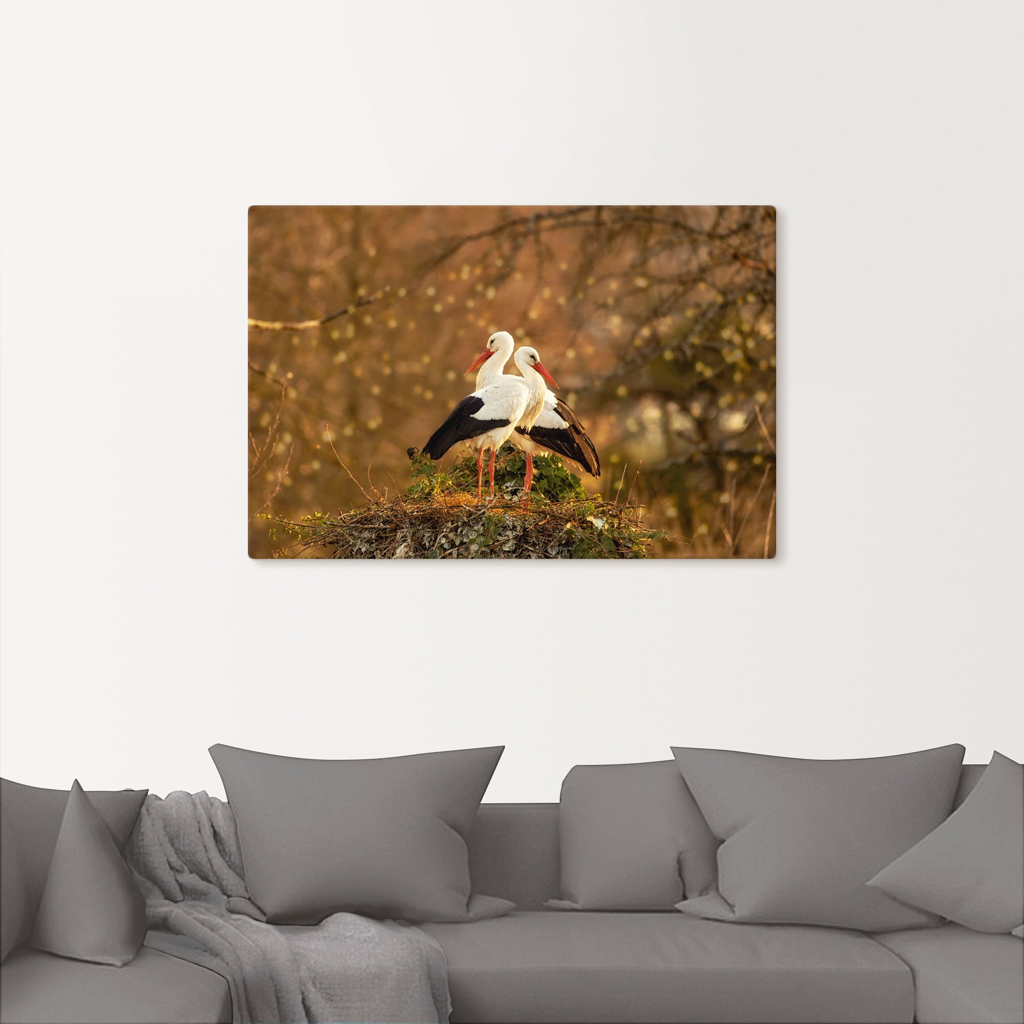 Artland Leinwandbild »Storchenpaar« Vogelbilder 1 Stk. tlg. auf Keilrahmen günstig online kaufen