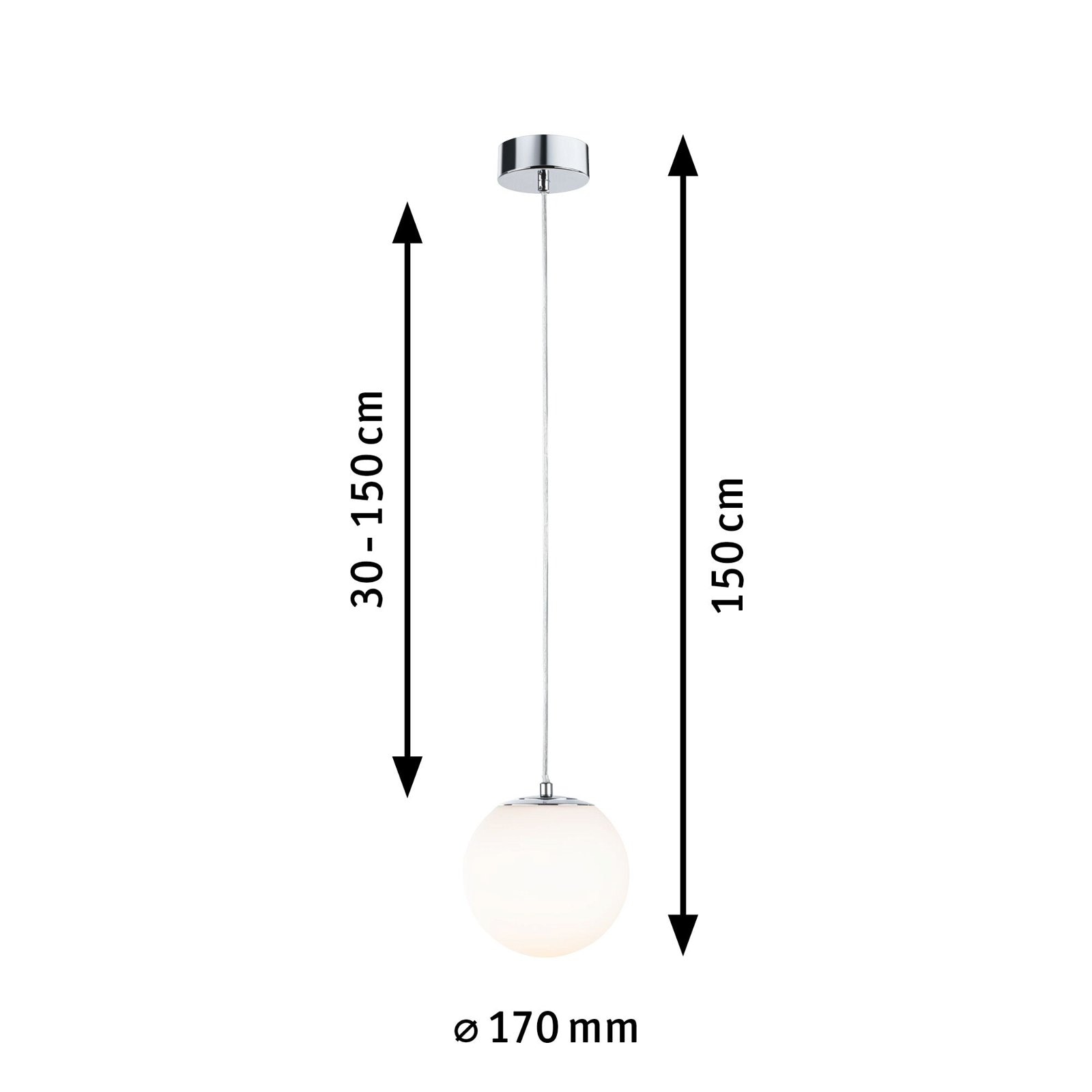 Paulmann LED Pendelleuchte »Selection Bathroom Gove IP44 9W 3000K Satin, Glas/Metall«, 1 flammig