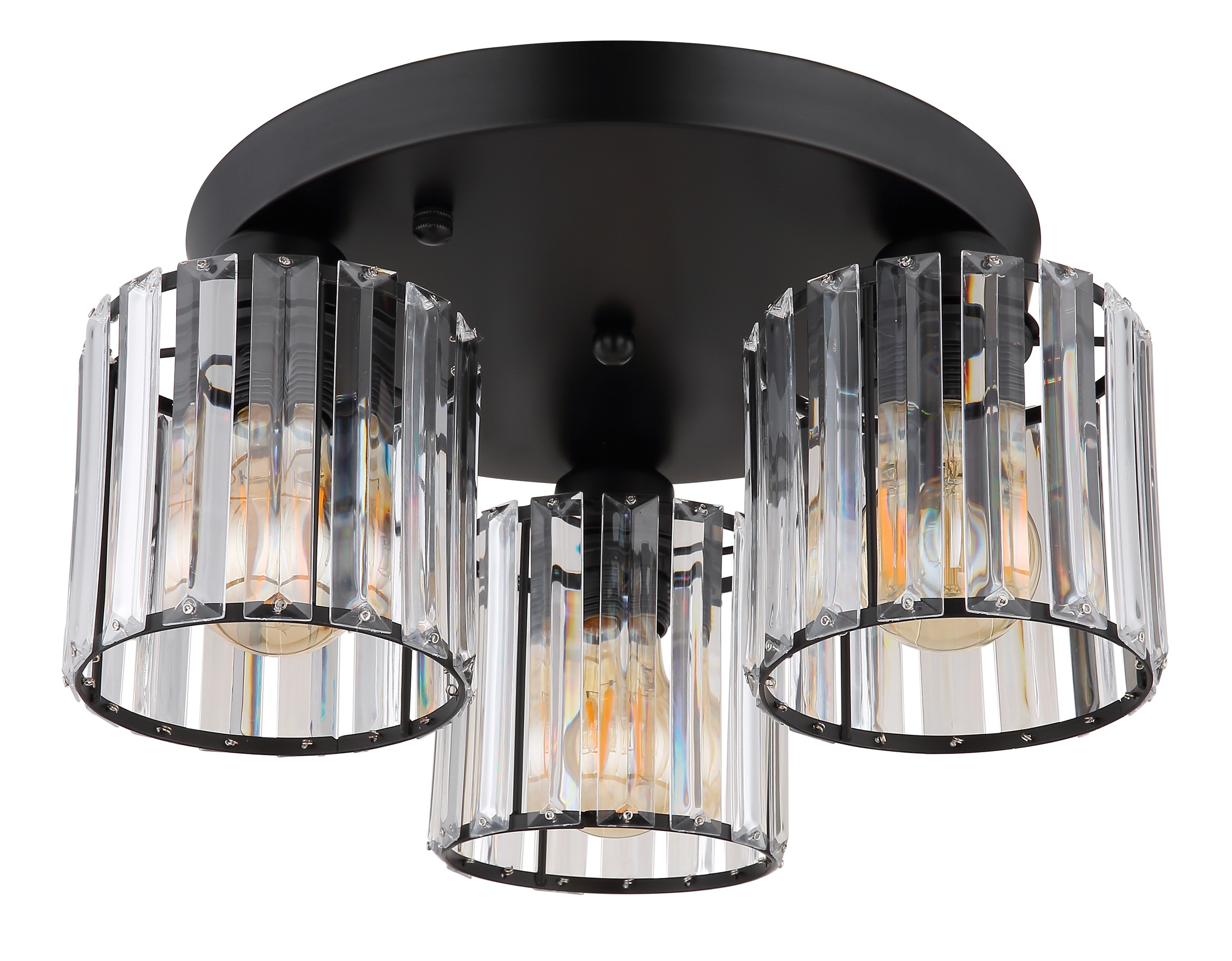 GLOBO LIGHTING Deckenleuchte »JORDANA« E27 1 Stk. Deckenlampe schwarz Acrylkristalle DM 35cm Wohnzimmer