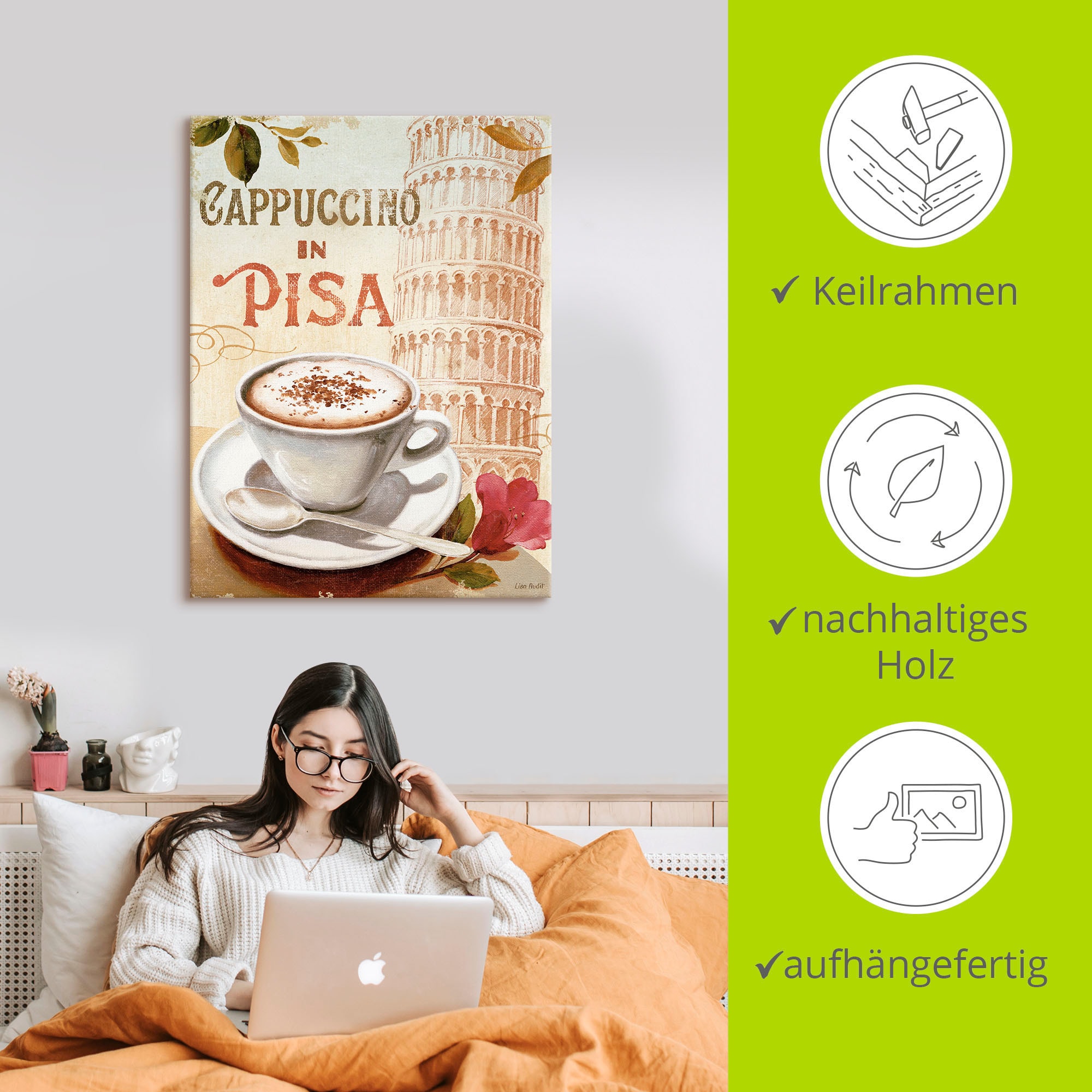 Artland Wandbild »Kaffee in Europa IV«, Getränke, (1 St.), als Leinwandbild, Wandaufkleber in verschied. Größen