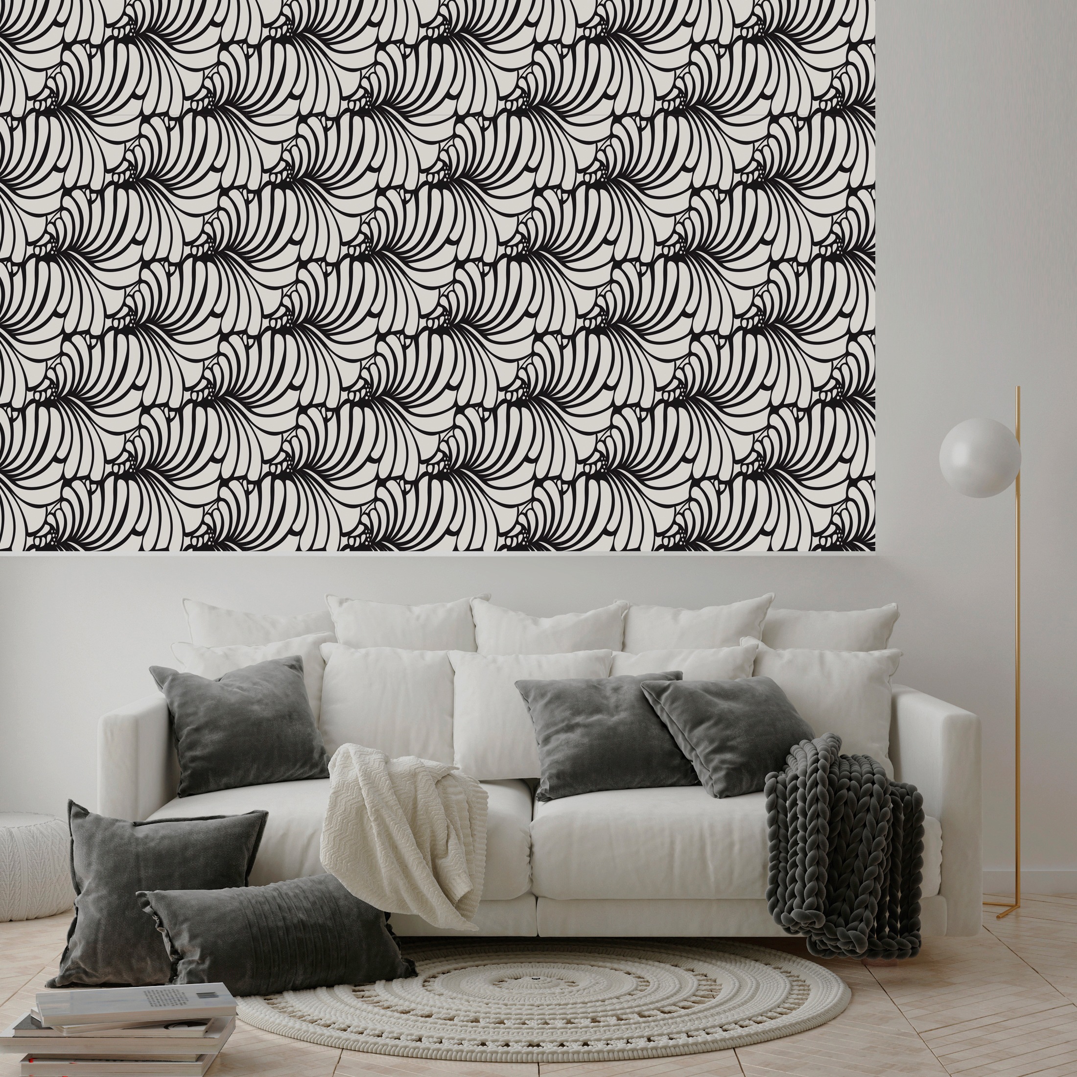 queence Vinyltapete »Jelva« Farbverlauf | abstrakt | bedruckt | gemustert glatt 90x250cm, selbstklebend, kinderleichte Anbringung, , Sticker