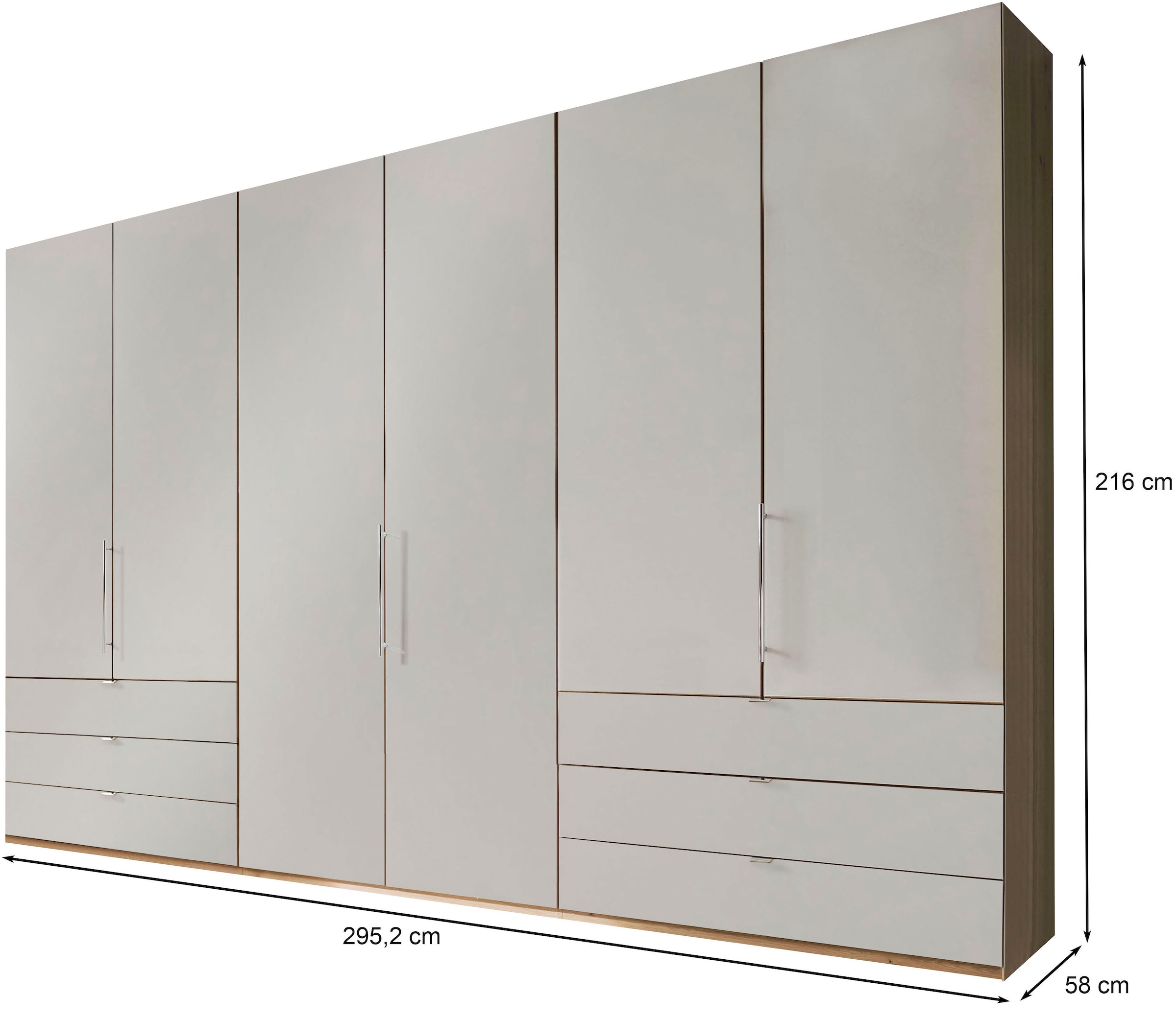 WIEMANN Falttürenschrank »Loft, in stilvoller Optik, Made in Germany«, widerstandsfähige Glasfronten, geräuscharme Türen, mit Panoramaöffnung