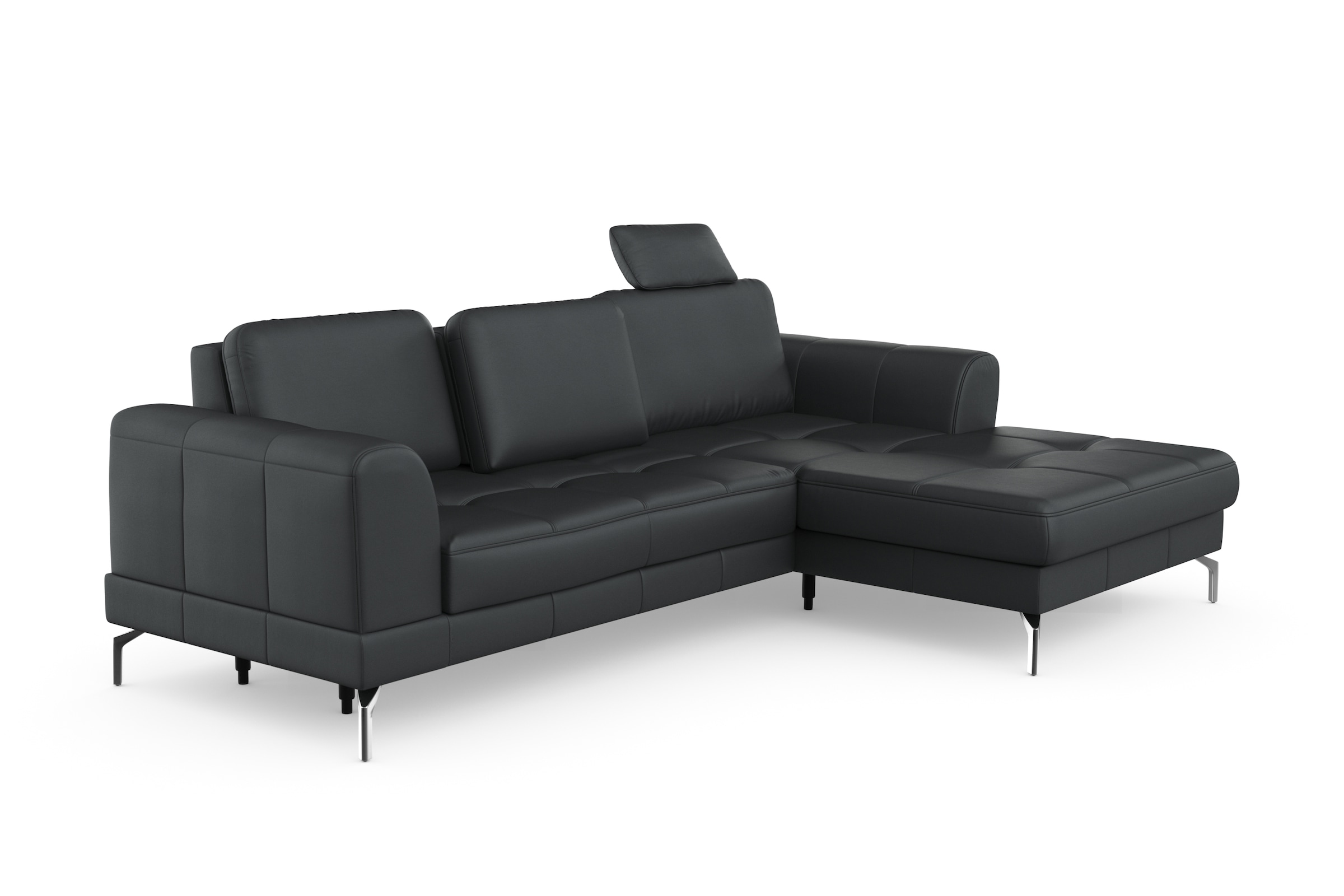 sit&more Ecksofa »Bendigo L-Form«, inklusive Sitztiefenverstellung, Bodenfreiheit 15 cm, 2 Fußfarben