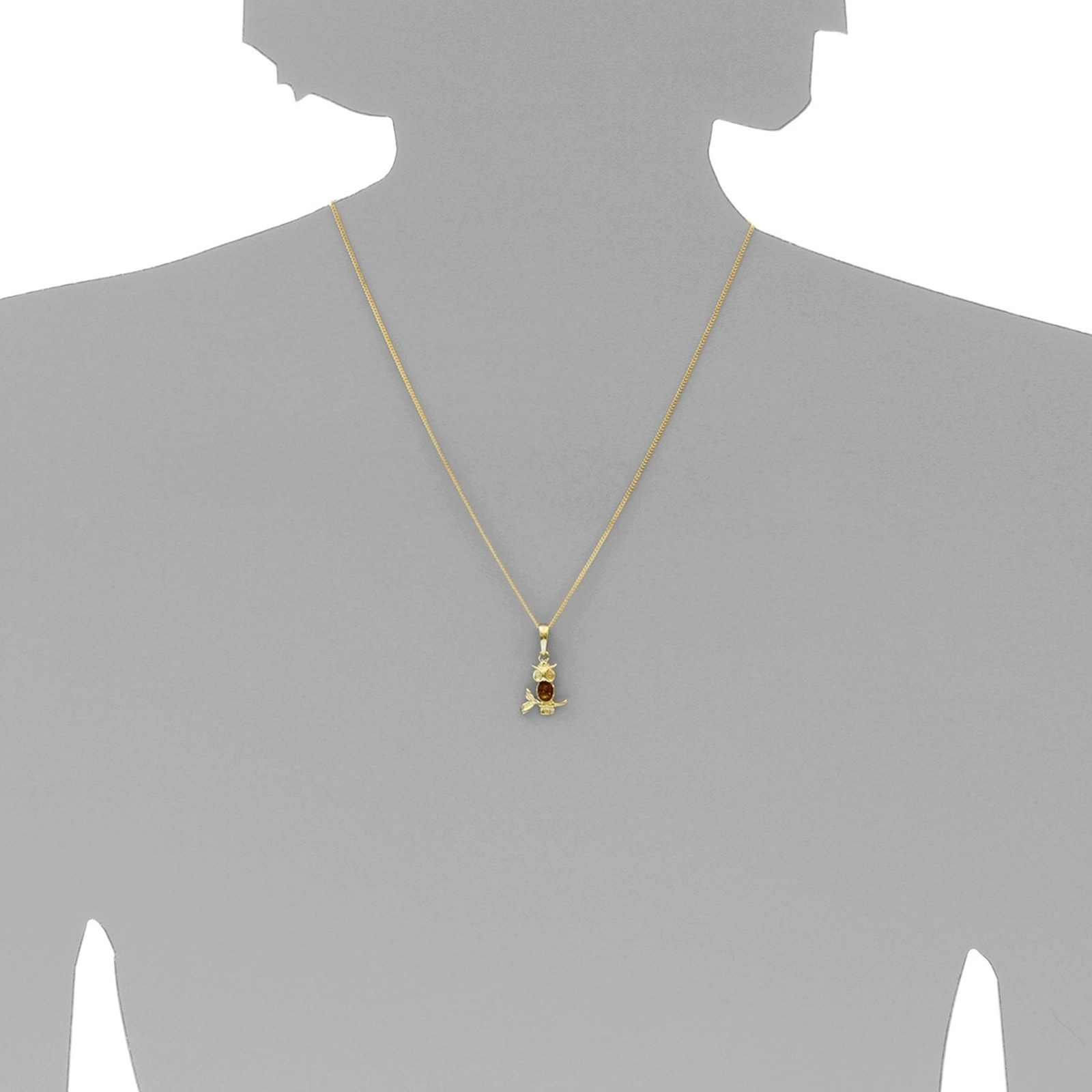 OSTSEE-SCHMUCK Kette mit Anhänger »Ostsee-Schmuck Kette mit Anhänger Eule Kette mit Anhänger Eule«, (2 tlg.)