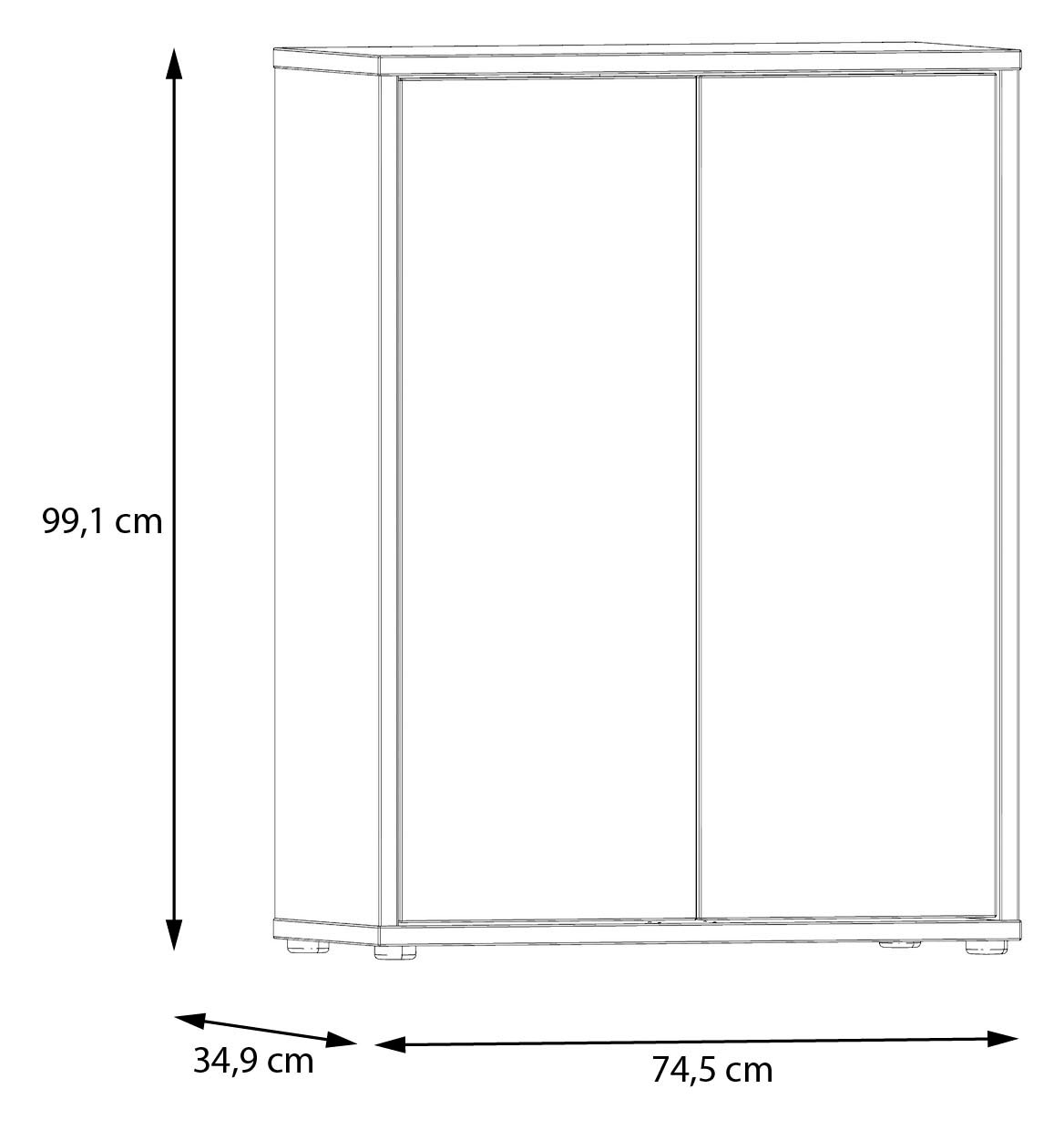 FORTE Schuhschrank »Alice Springs« B/H/T 74,5/99,1/34,9 cm,  Stauraumschrank, Mehrzweckschrank, grifflose Front, Push to open