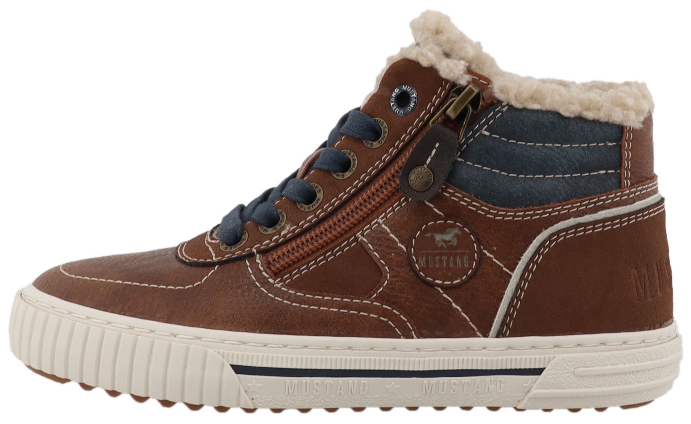 Mustang Shoes Sneaker »Ezio«, High Top Sneaker, Schnürboots mit Reißverschluss
