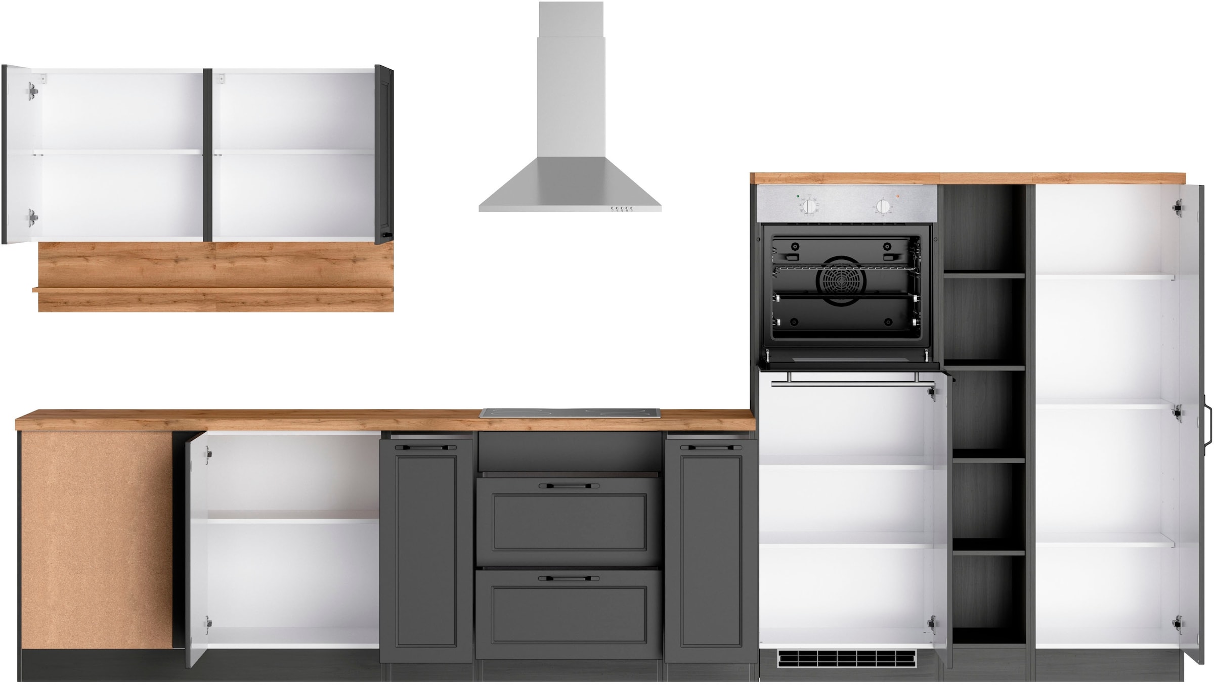 KOCHSTATION Winkelküche »KS-Lana«, Stellbreite 240/380 cm, wahlweise mit E-Geräten