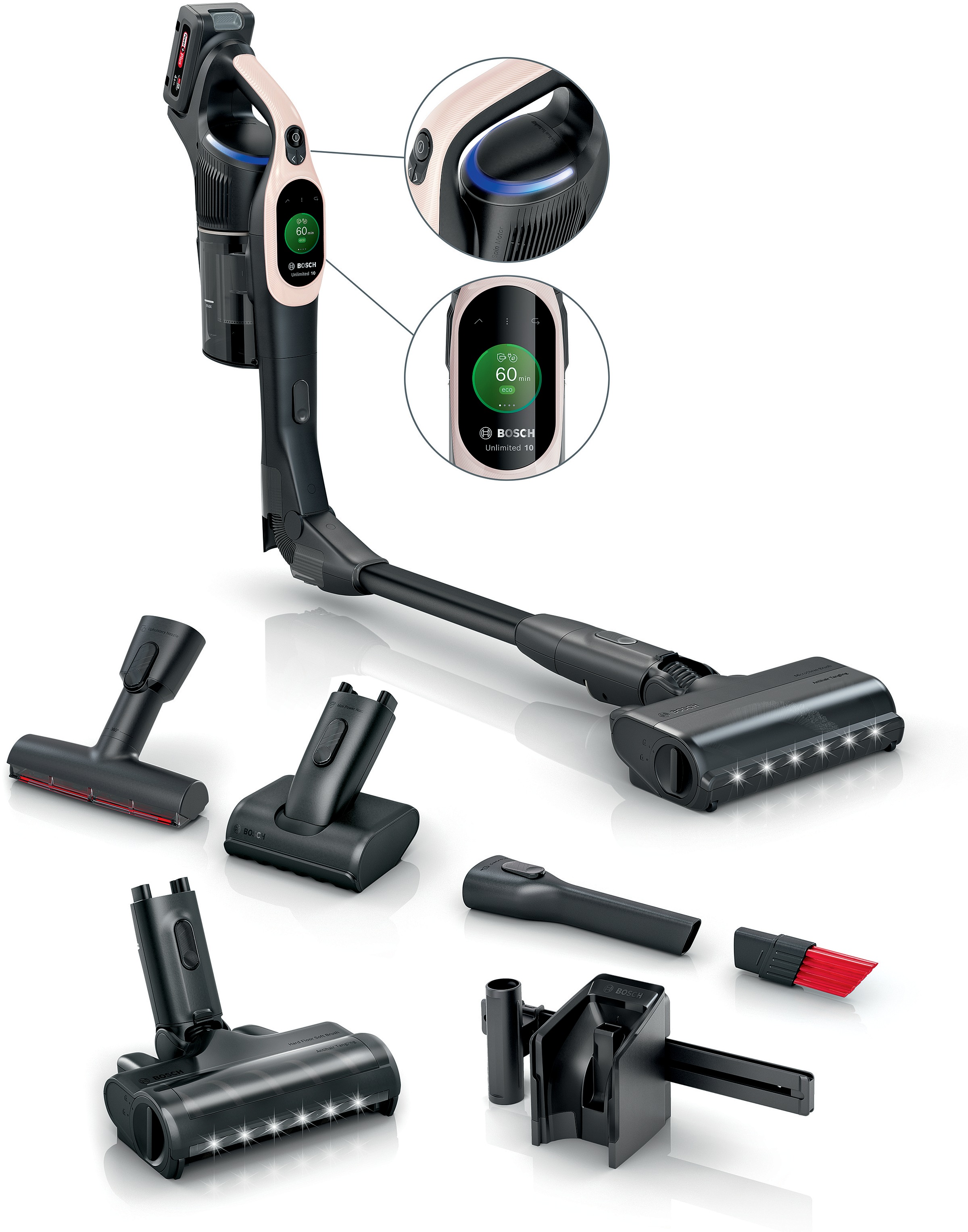 BOSCH Akku-Stielstaubsauger »BKS1041RHF« HEPA-Filtersystem, 10 Jahre Motorgarantie, LED-Licht, powder rose