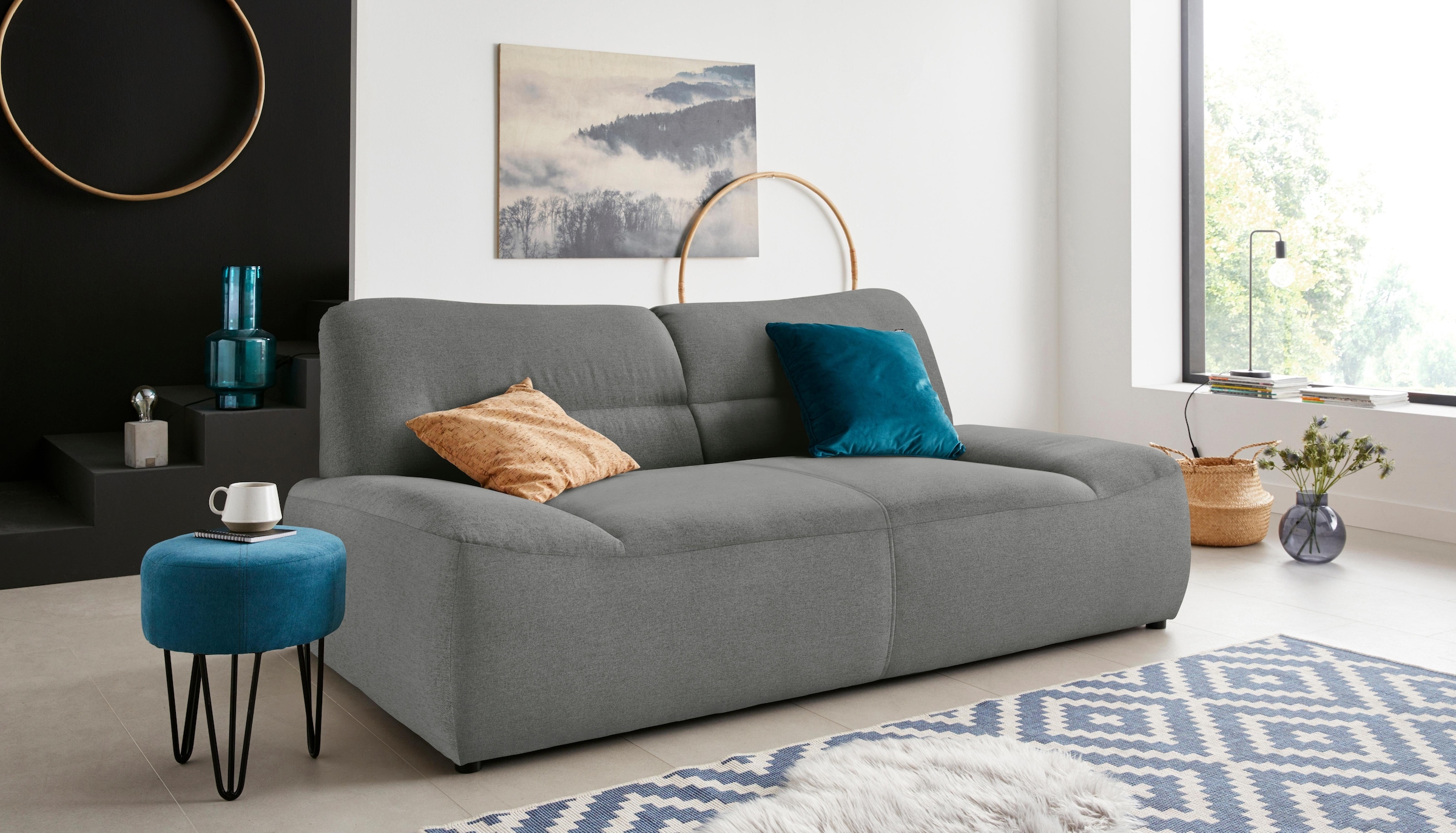DOMO collection 2-Sitzer »Cesena modernes Sofa mit flachen Armlehnen, komfo günstig online kaufen