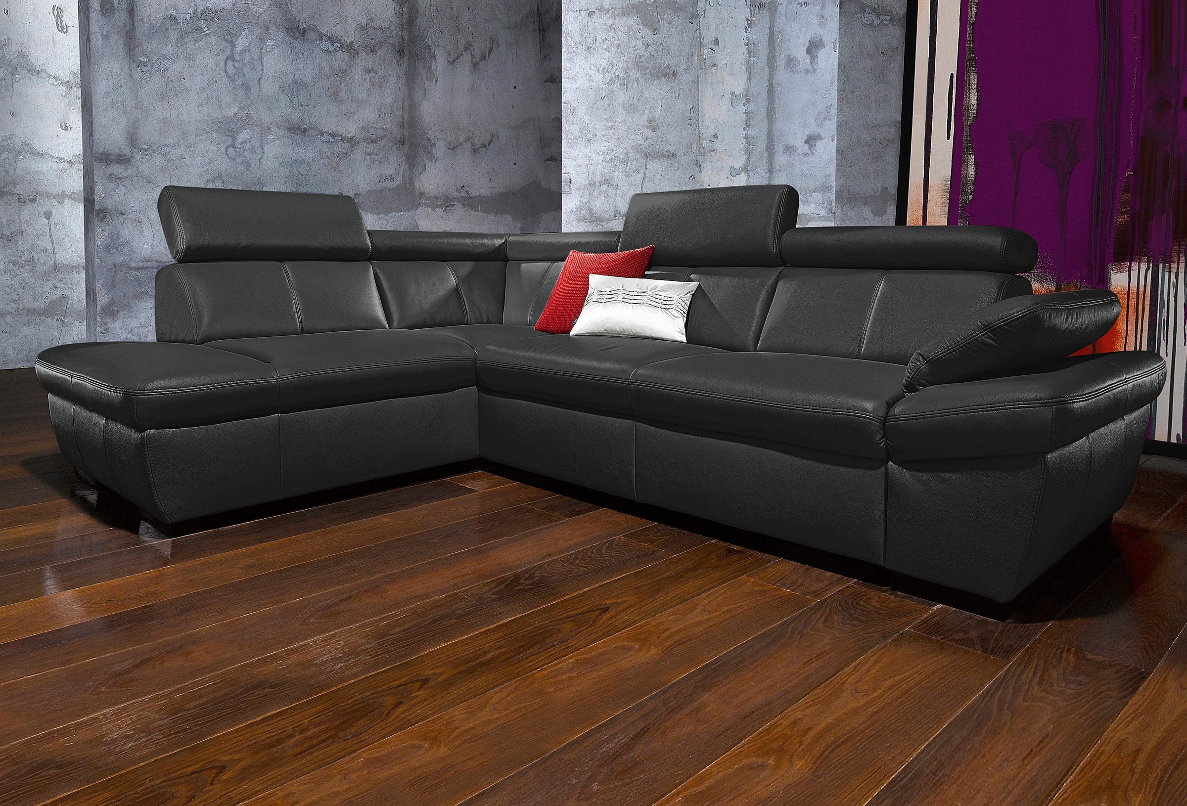 exxpo - sofa fashion Ecksofa »Salerno, Funktionssofa, hoher Sitzkomfort, Br günstig online kaufen