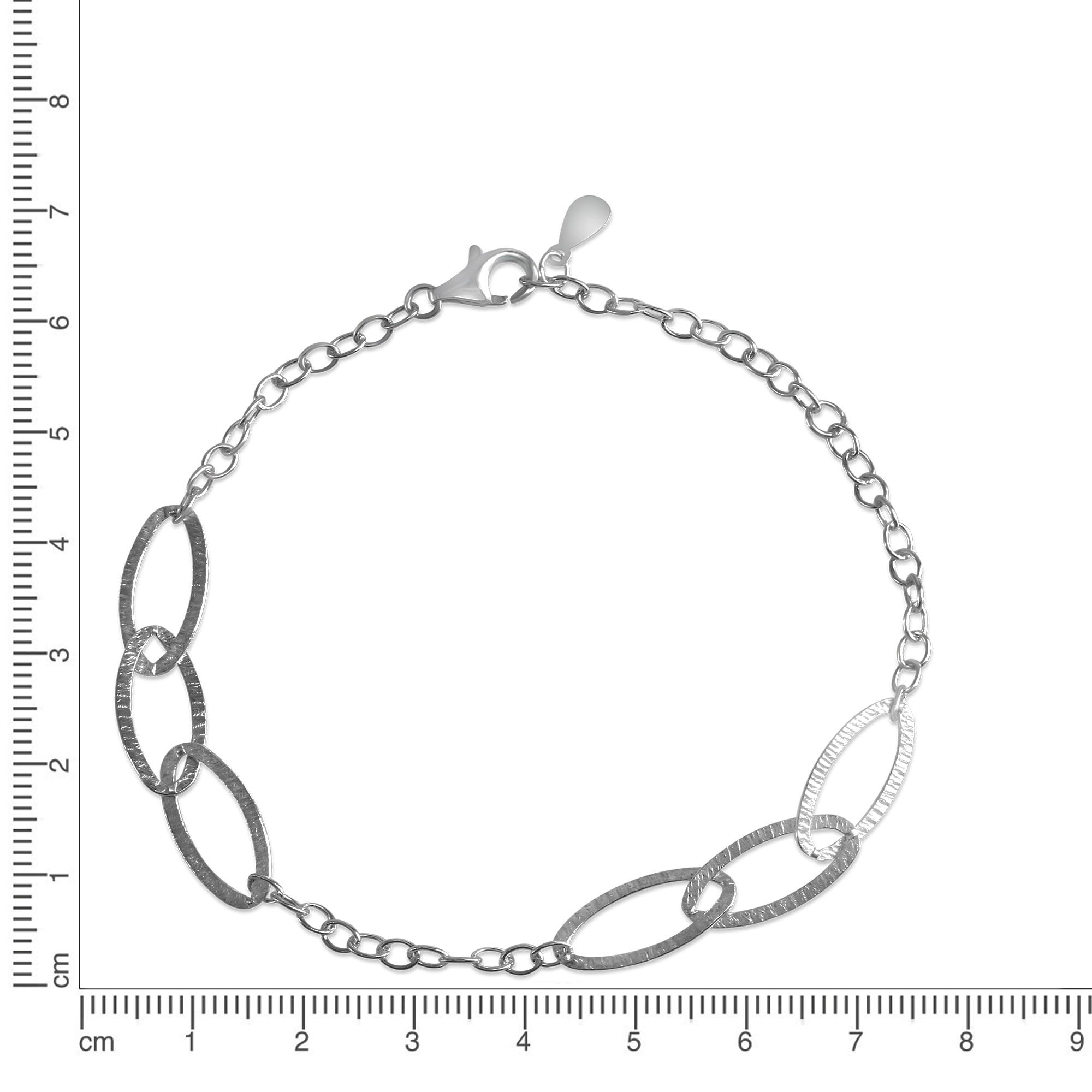 CELESTA Armband »925 Silber rhodiniert strukturiert«
