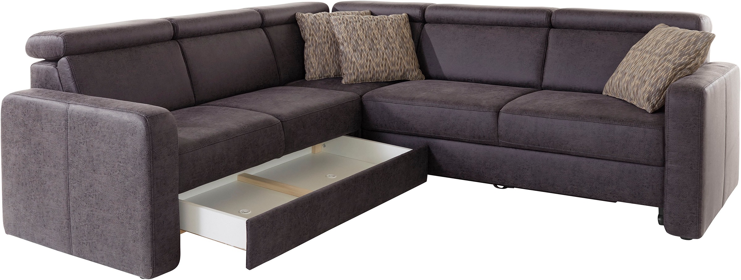 sit&more Ecksofa »Bologna L-Form«, Kopfteilverstellung, wahlweise mit Bettfunktion und Schubkasten
