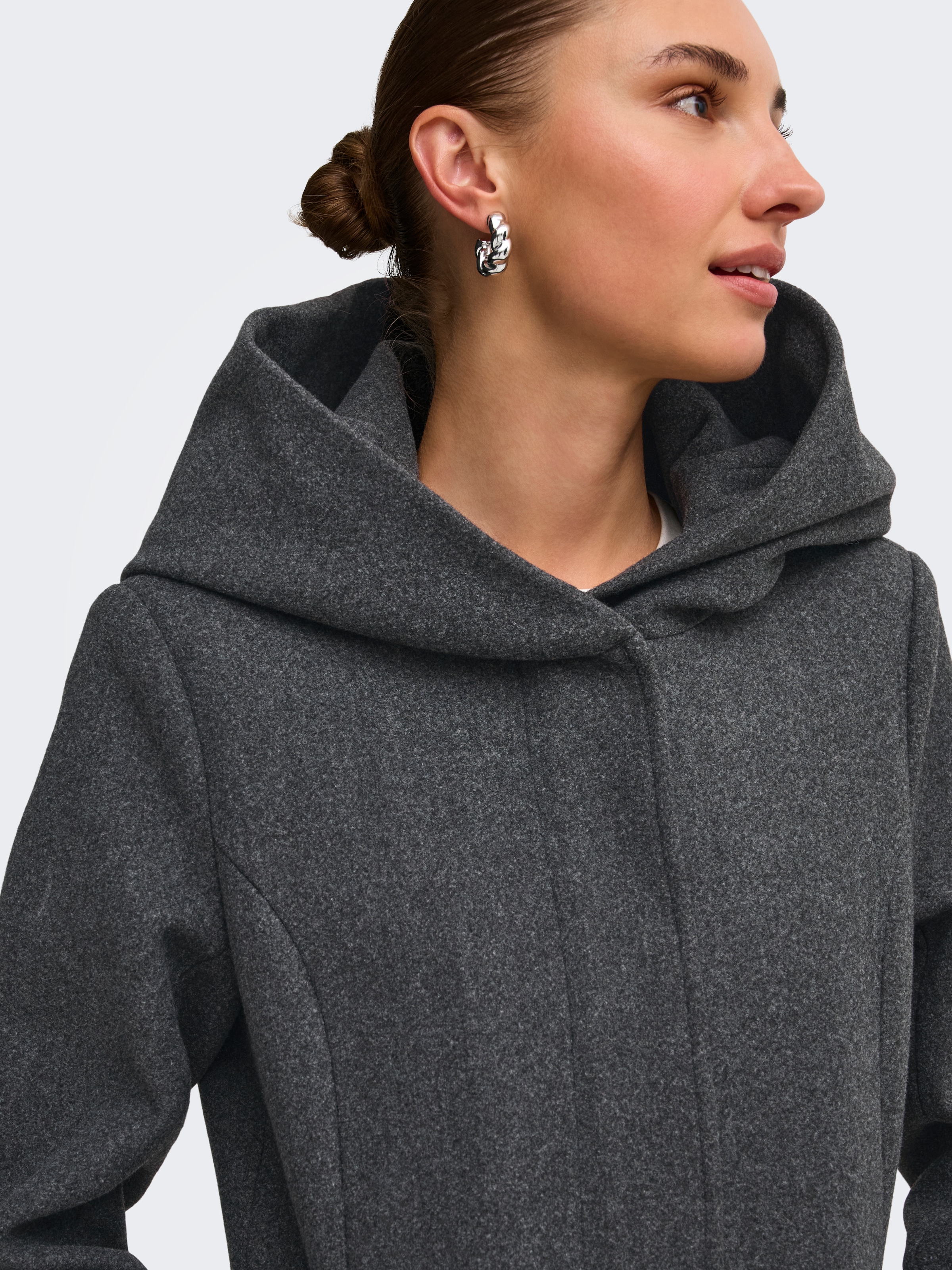 ONLY Langjacke »ONLBLAKE HOOD COAT CC OTW« mit Kapuze Kunstfaser, Eingrifftaschen