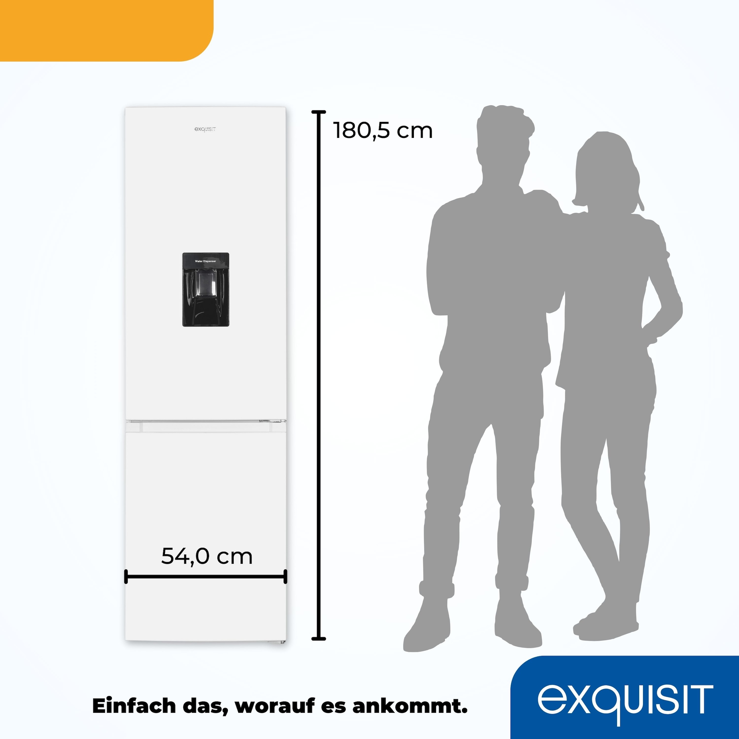 exquisit Kühl-/Gefrierkombination »KGC265-70-NF-WS-040C«, EEK C, 251 L Nutzinhalt, NoFrost, Wasserspender