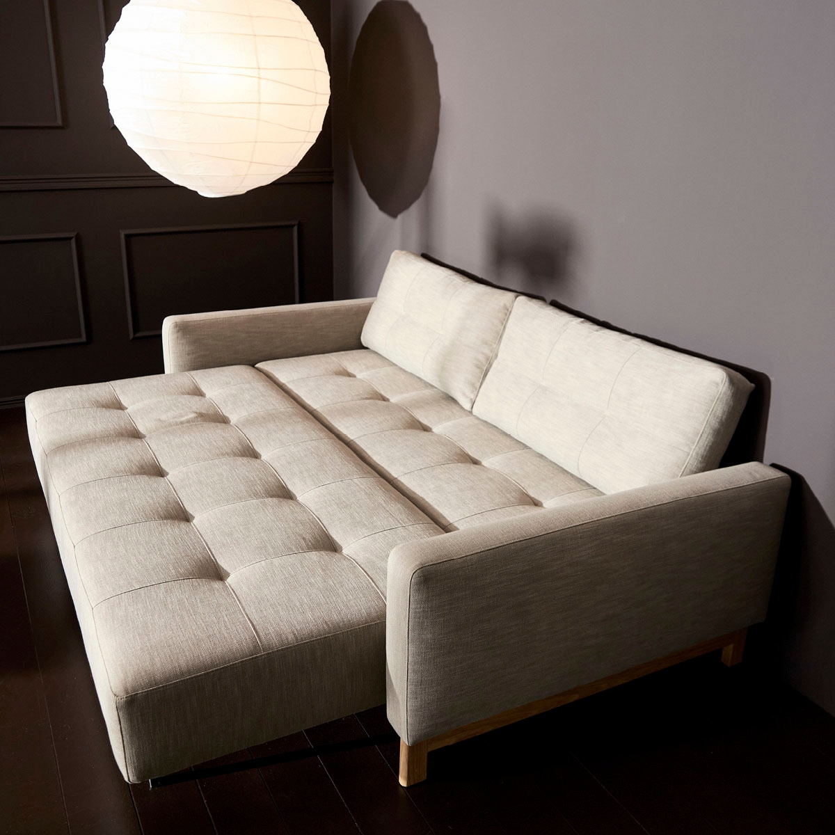 INNOVATION LIVING ™ Schlafsofa »Pyxis, 3-Sitzer Sofa mit extrabreiter Bettfunktion, Skandi-Design« Multifunktionssofa, extrabequem durch Taschenfederkern, Dauerschläfer