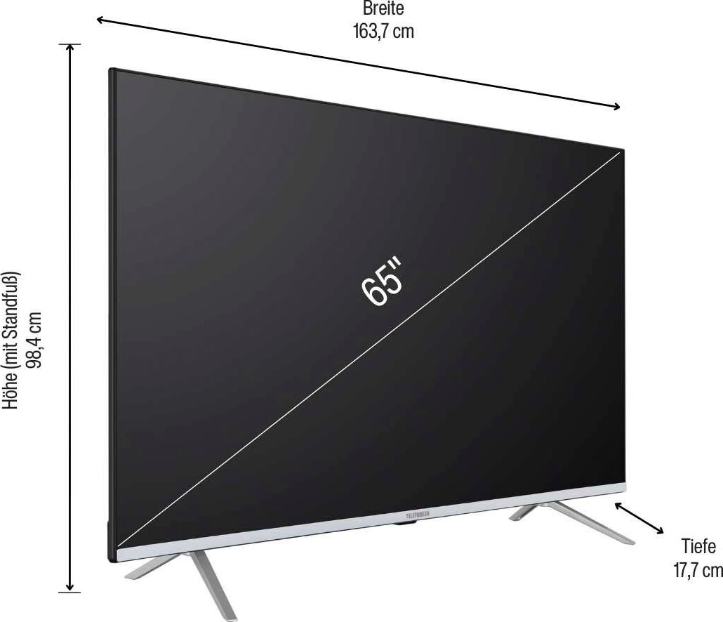 Telefunken LED-Fernseher »D65V850M5CWH«, 164 cm/65 Smart- Zoll, bestellen Ultra HD, 4K auf Raten TV