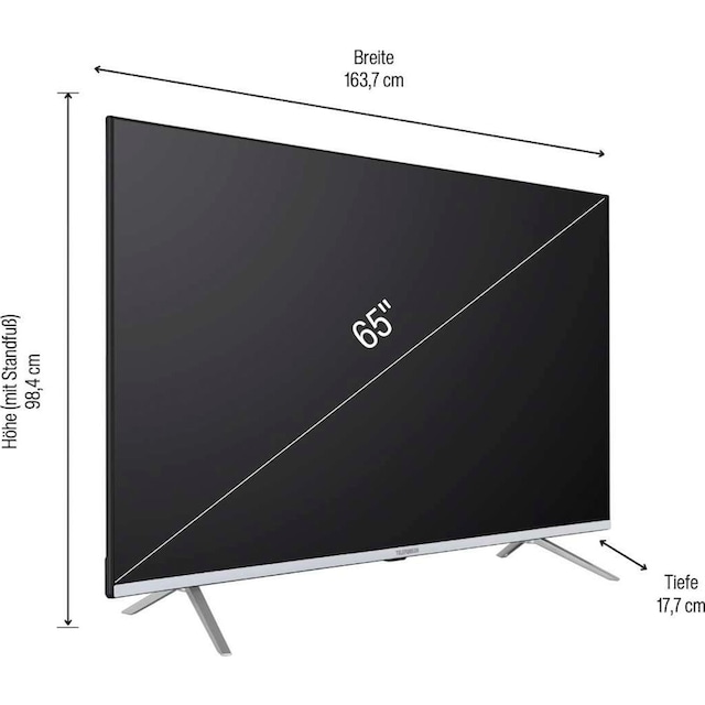 Telefunken LED-Fernseher »D65V850M5CWH«, 164 cm/65 Zoll, 4K Ultra HD, Smart- TV auf Raten bestellen