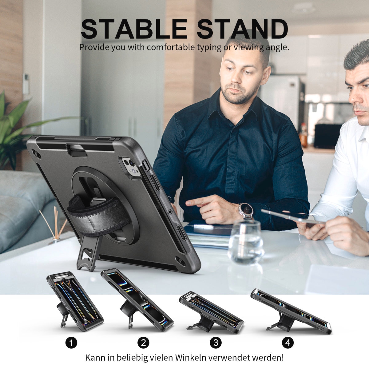 4smarts Tablet-Hülle »Rugged Case GRIP für Apple iPad Pro 11 (M4, 2024)«, Backcover, Schutzhülle, Handyschutzhülle, Case, Schutzcase, stoßfest