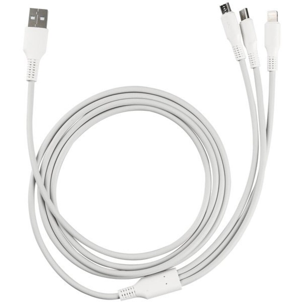 Hanseatic Smartphone-Kabel, multifunktionelles 3 in1 Ladekabel, USB-C, Micro-USB, IP Anschluß