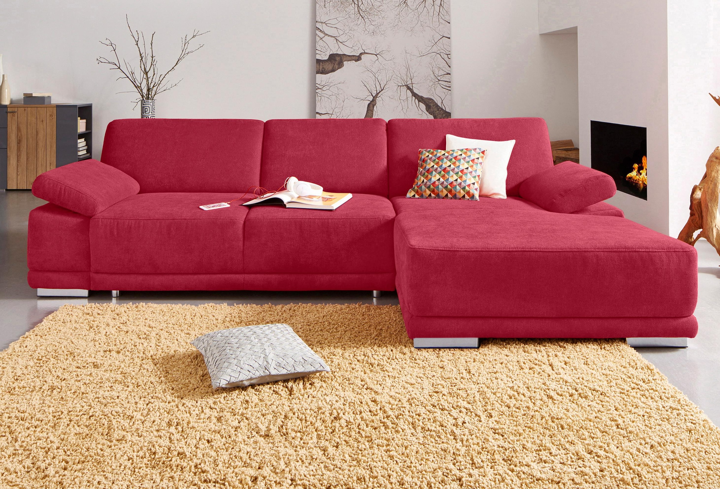 sit&more Ecksofa »Coria L-Form«, mit XL-Recamiere, wahlweise mit Bettfunkti günstig online kaufen