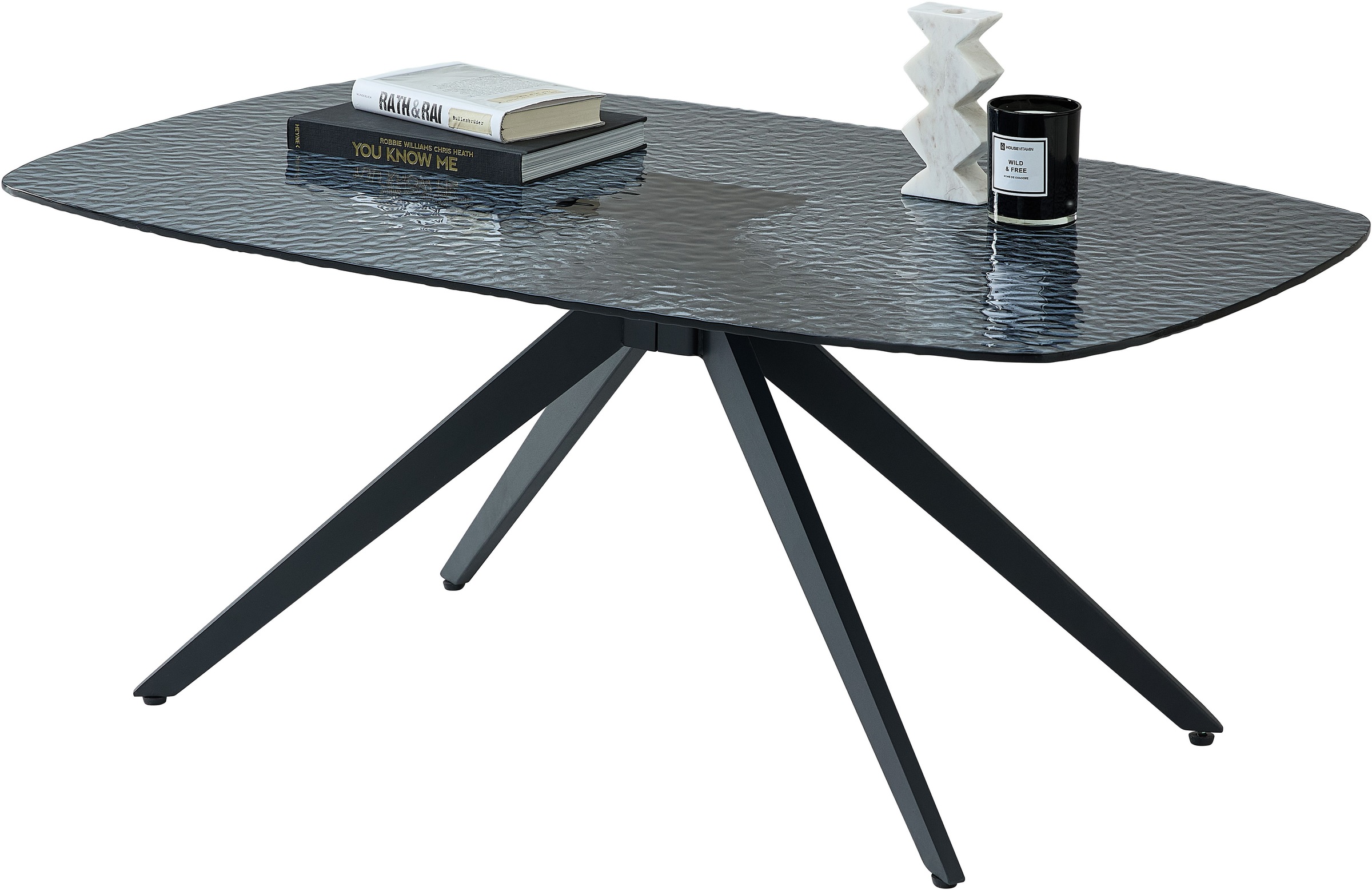 Stolkom Couchtisch »Elias Glastisch schwarz, Wohnzimmertisch BxHxT 110x44x7 günstig online kaufen