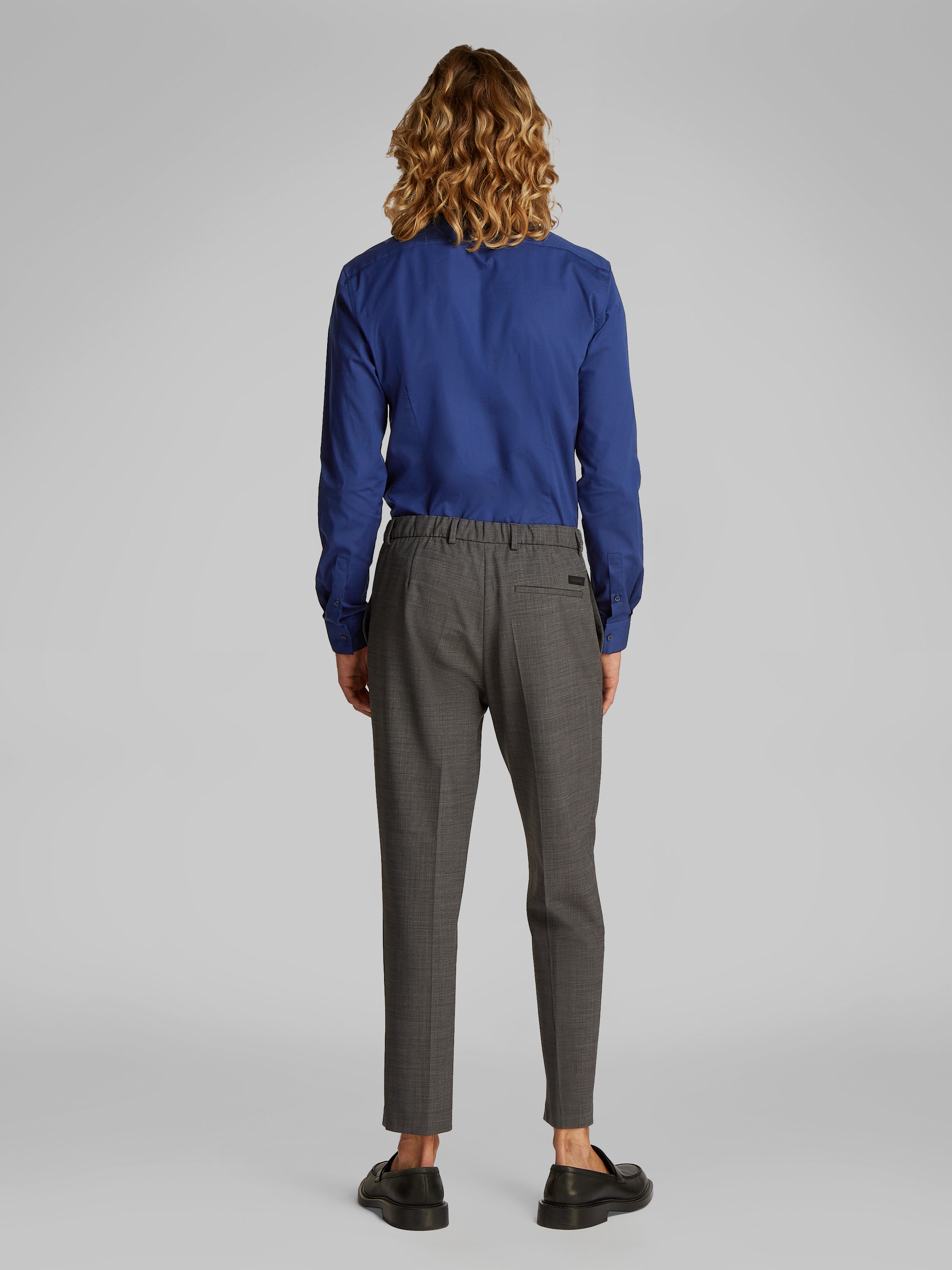 Calvin Klein Businesshemd »POPLIN STRETCH SLIM SHIRT«, mit Kentkragen, Logoprint auf Brusthöhe