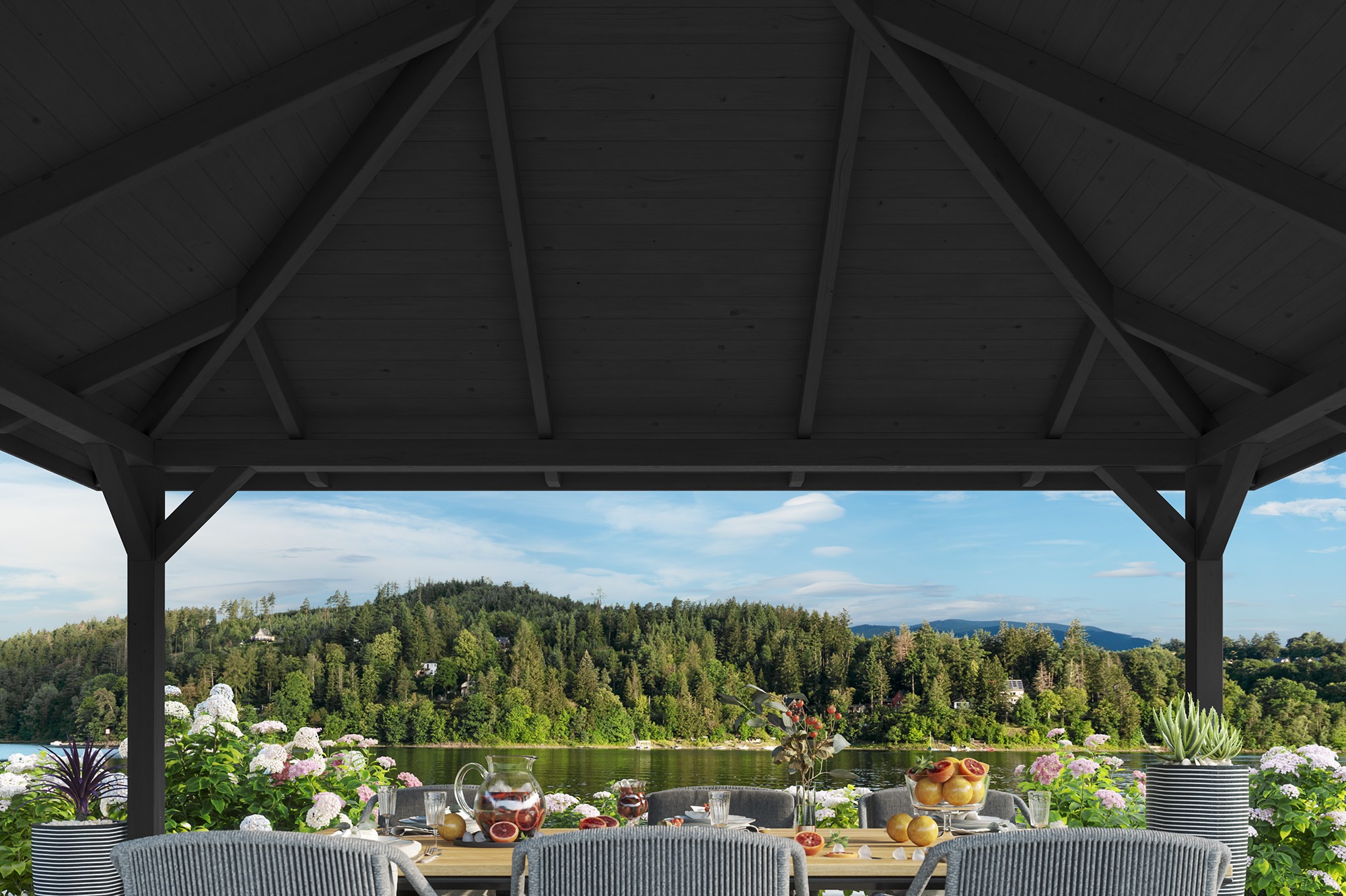 Skanholz Pavillon »Cannes 4«, 4-Eck, BxT: 569x569 cm