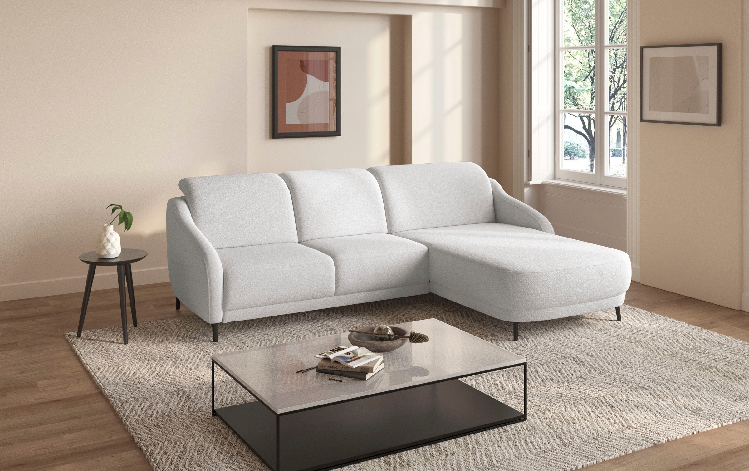 sit&more Ecksofa »Blues L-Form«, wahlweise mit Klapptisch und USB günstig online kaufen