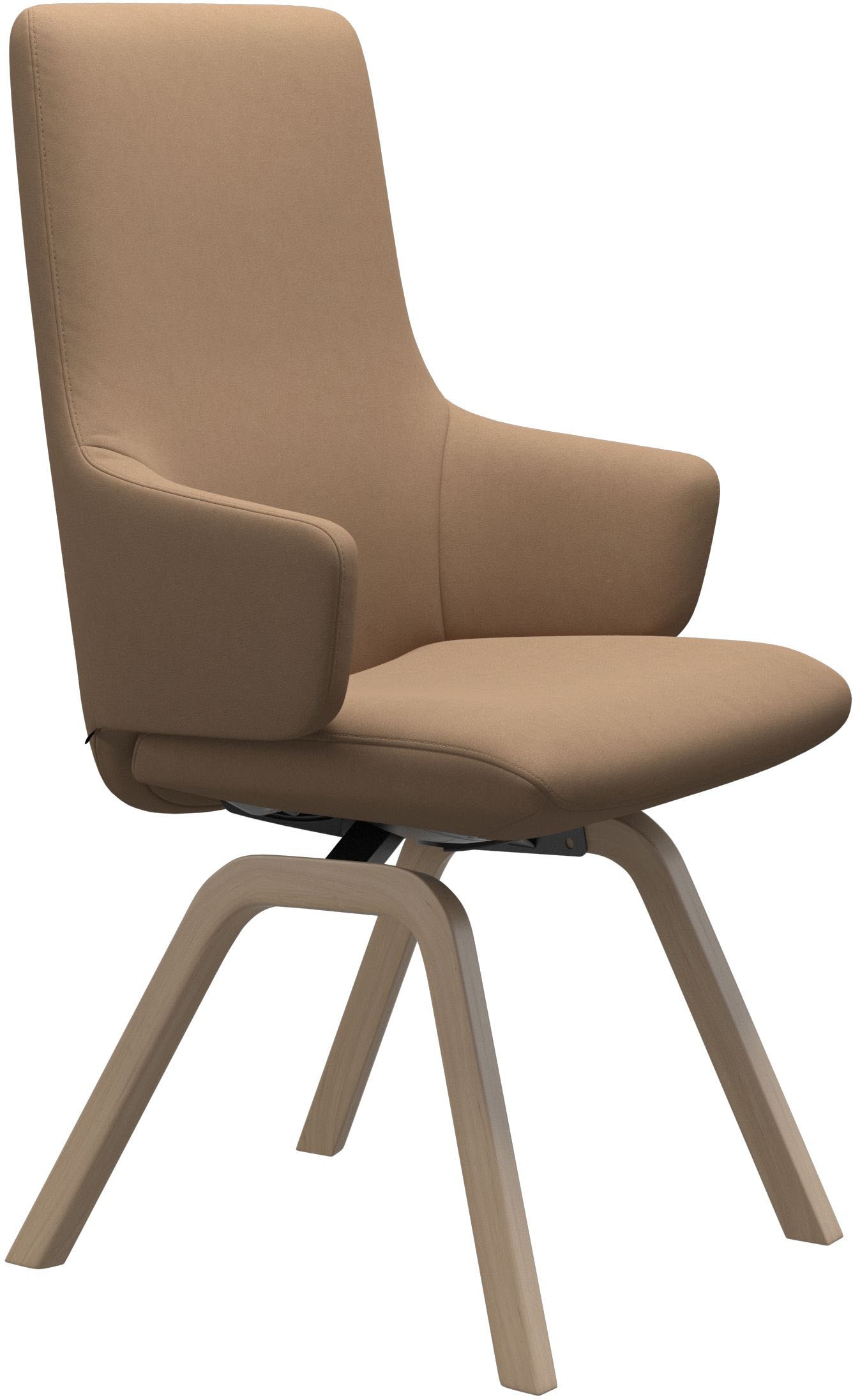 Stressless® Polsterstuhl »Laurel«, Microfaser DINAMICA, High Back mit Armlehne, Größe L, mit schräggestellten Beinen in Eiche