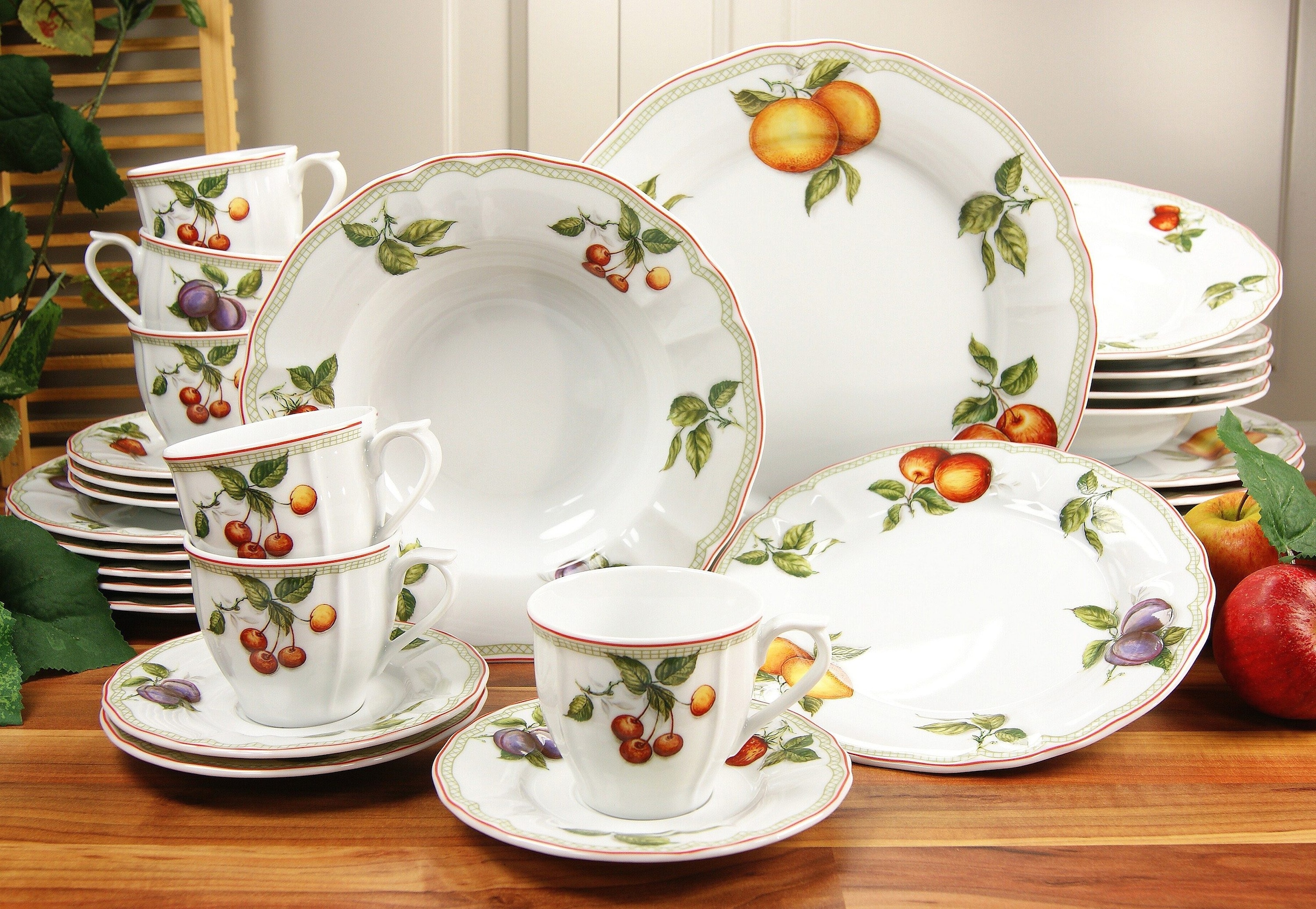 CreaTable Kombiservice »Geschirr-Set Flora Orchard«, 6 Personen), für Service, (Set, tlg., Tafelservice 30 Raten Kaffeeservice im für Teile, Set, auf und 30 6 Personen kaufen