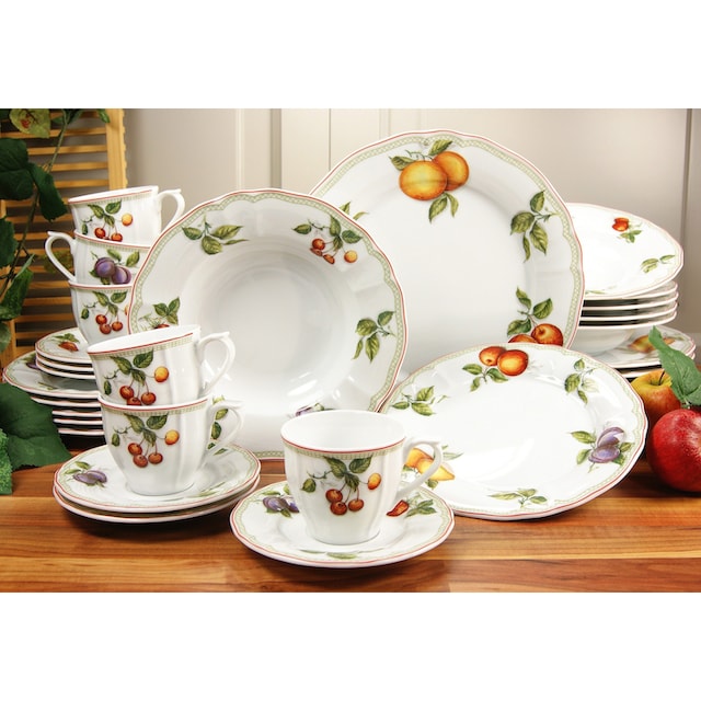 CreaTable Kombiservice »Geschirr-Set Flora Orchard«, (Set, 30 tlg.,  Kaffeeservice und Tafelservice im Set, für 6 Personen), Service, 30 Teile,  für 6 Personen auf Raten kaufen