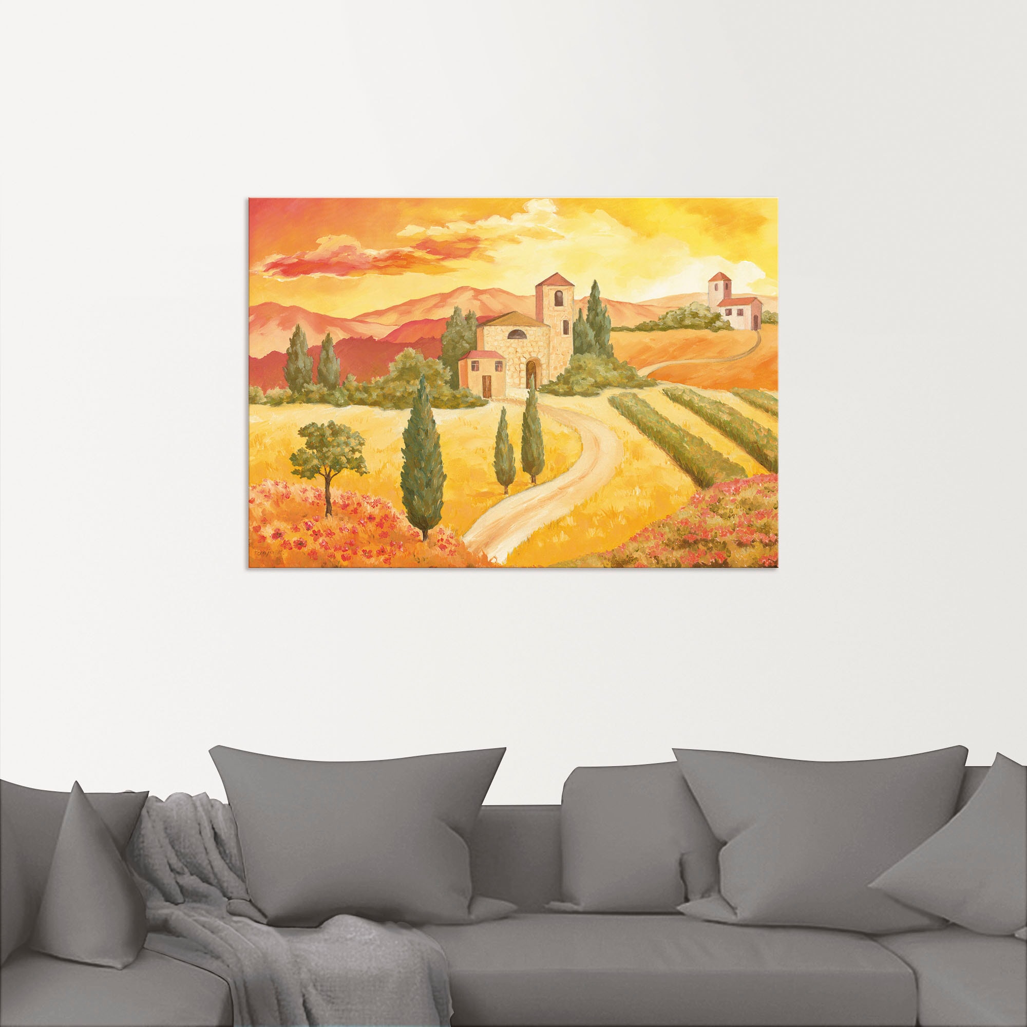 Artland Wandbild »Landschaft VII_gelb«, (1 St.), als Alubild, Outdoorbild, günstig online kaufen