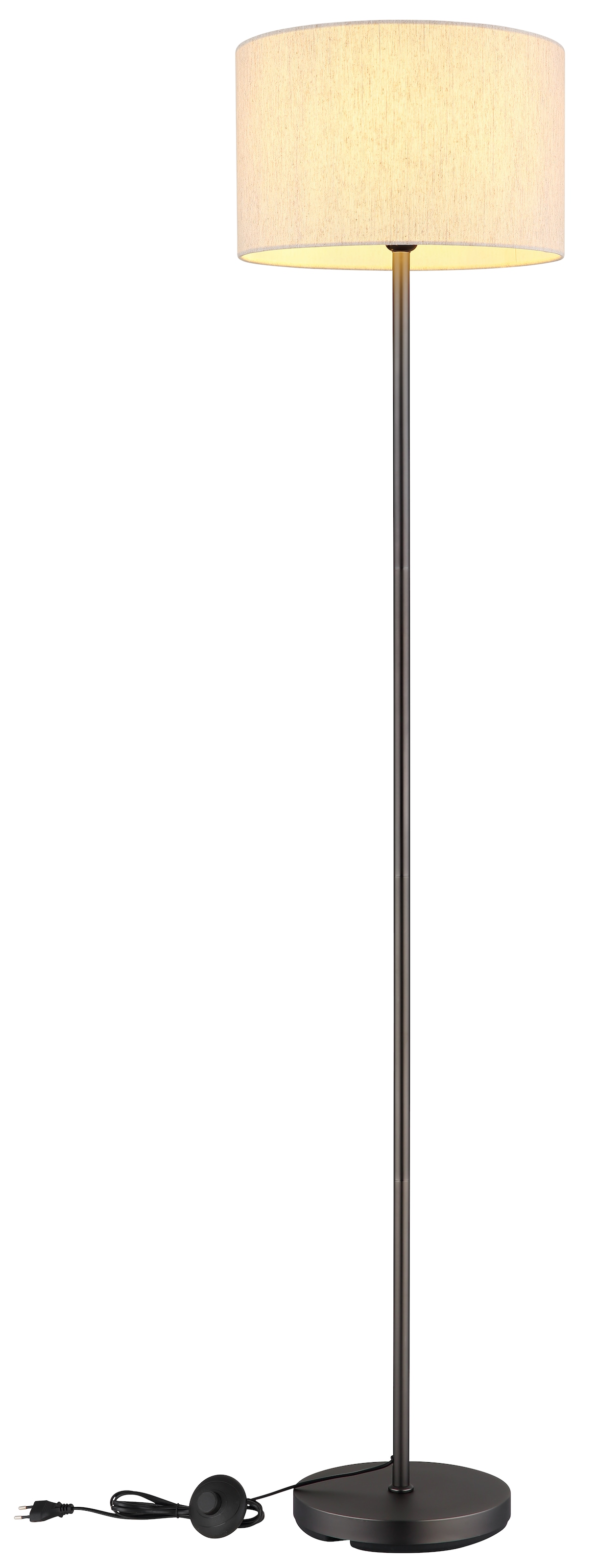 NOWA Stehlampe »THEA« E27 1 Stk. Stehleuchte schwarz-chrom matt Wohnzimmer Flur