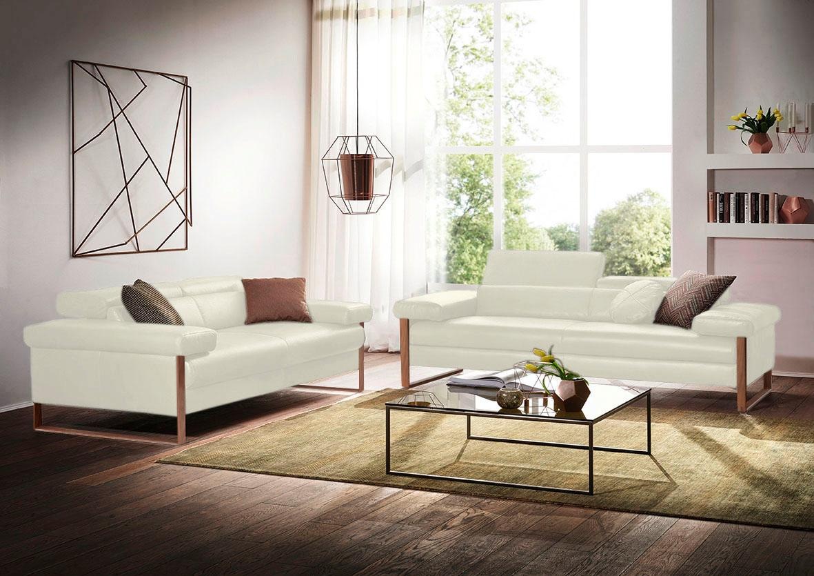 W.SCHILLIG 2-Sitzer »finn«, German Design Award 2016, Fußgestell Nussbaum natur, Breite 210 cm