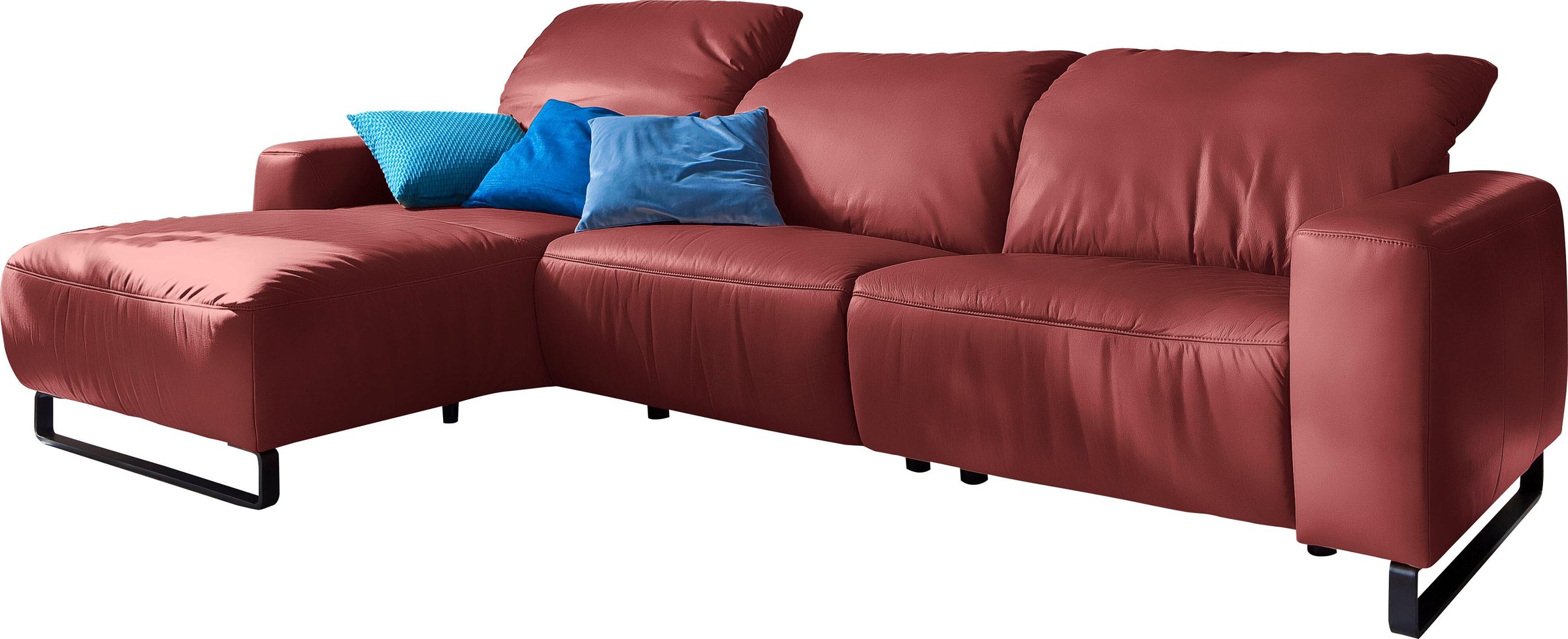 Home affaire Ecksofa »Juist L-Form«, mit Kopfteilverstellung und schwarzen günstig online kaufen