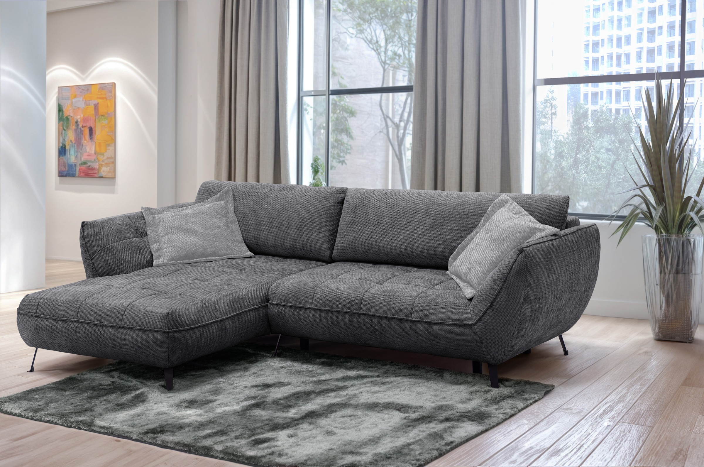 exxpo - sofa fashion Ecksofa »Samoa, bequem und modern, mit Easy-Lift-Bettf günstig online kaufen