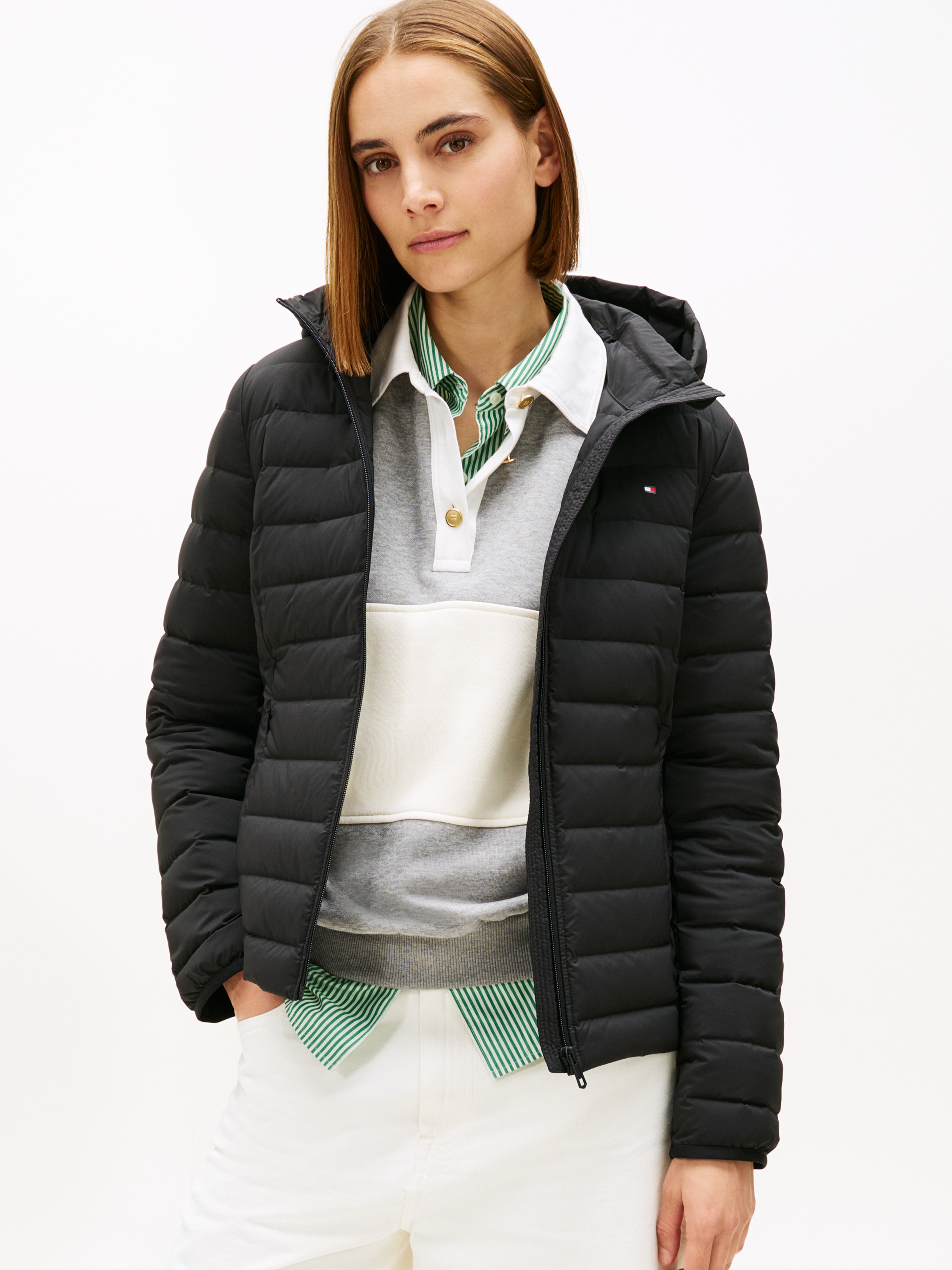 Tommy Hilfiger Steppjacke »STRETCH NYLON LW DOWN JACKET« mit Kapuze