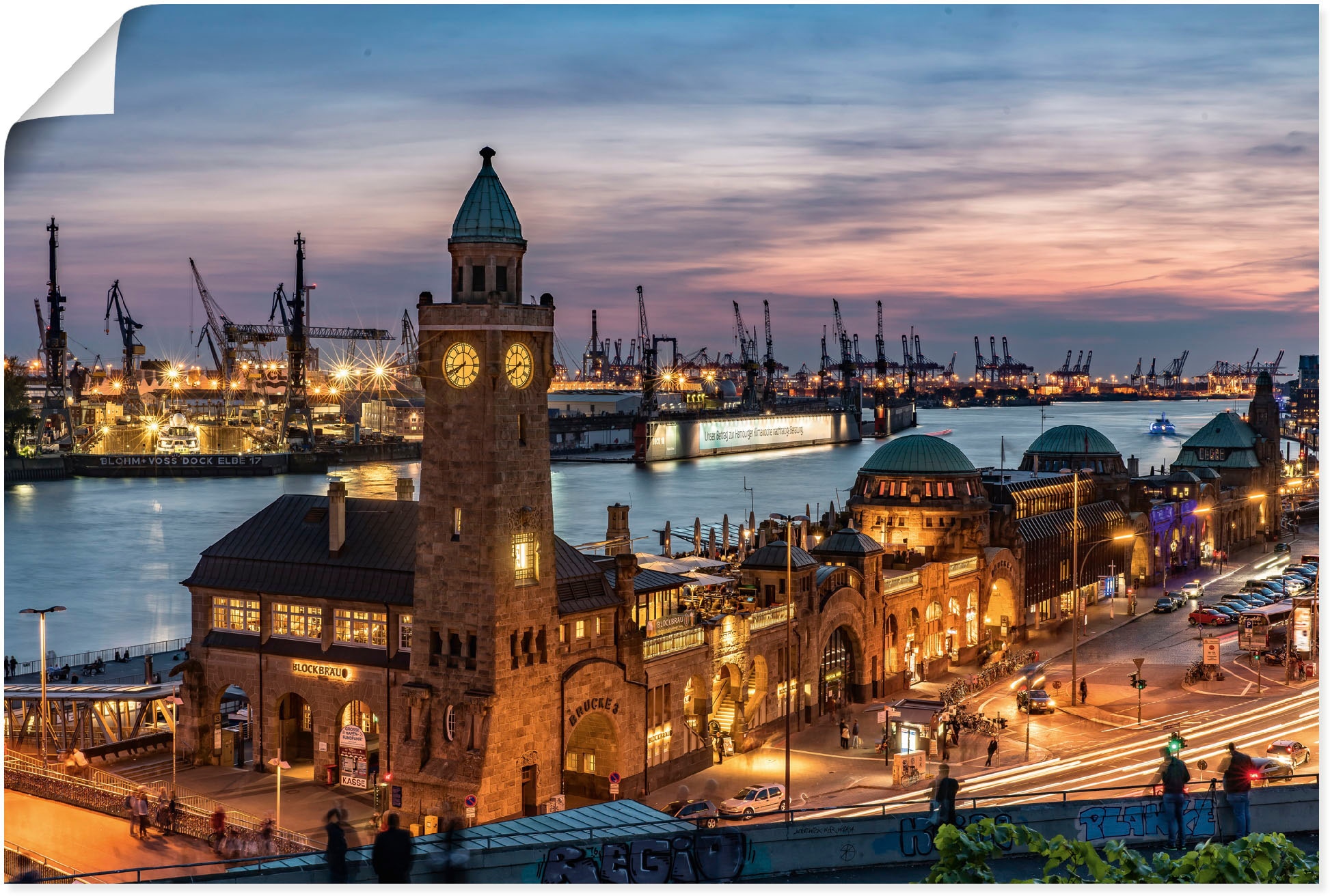 Artland Wandbild »Landungsbrücken Hamburg«, Hamburg, (1 St.), als Alubild, günstig online kaufen