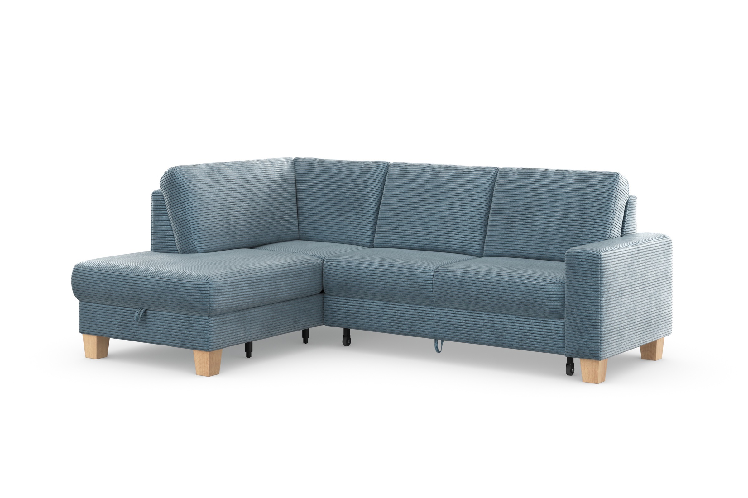 Home affaire Ecksofa »Summer L-Form«, mit Ottomane, wahlweise mit Bettfunktion und Bettkasten, Cord-Bezug