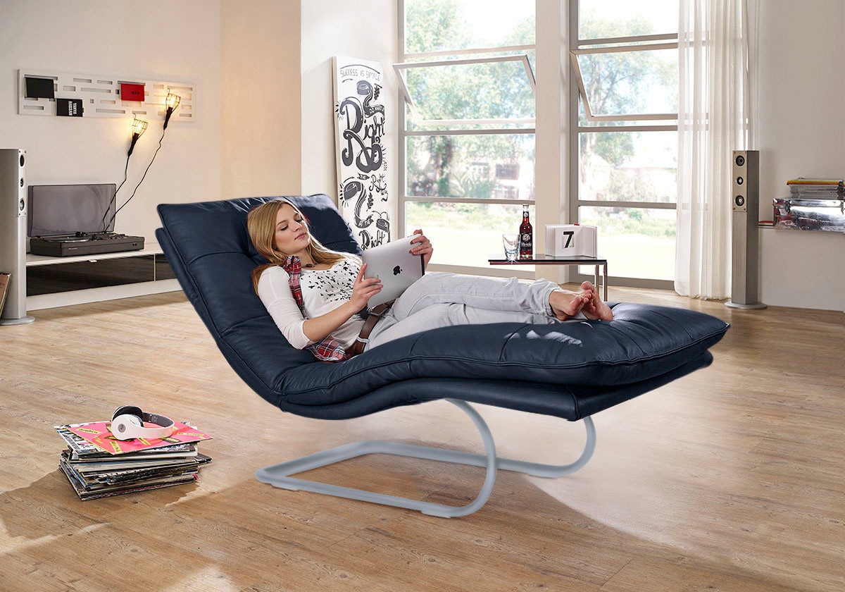 W.SCHILLIG Relaxliege »daily dreams«, in Waffelkissen-Optik, wahlweise mit Motor, silber matt, in 2 Breiten
