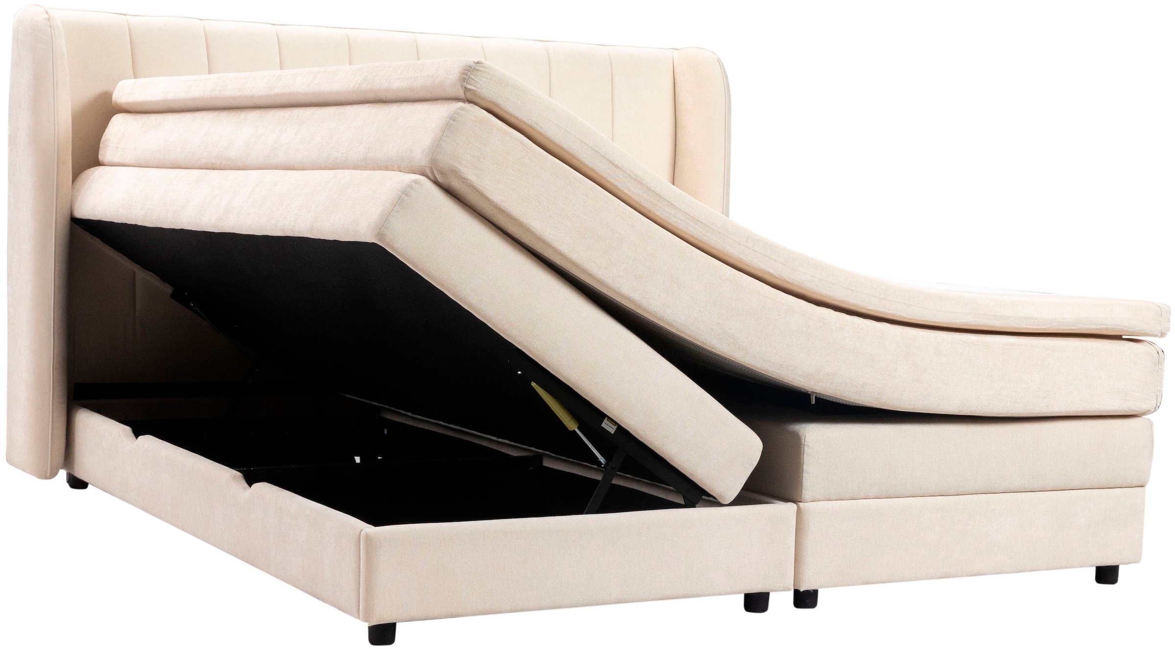 OTTO home Boxspringbett »EBBIN mit Bettkasten, inkl. 7 Zonen-Taschenfederkern Matratze H3«
