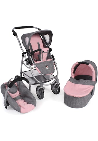 Kombi-Puppenwagen »Emotion All In 3in1, Grau-Rosa«