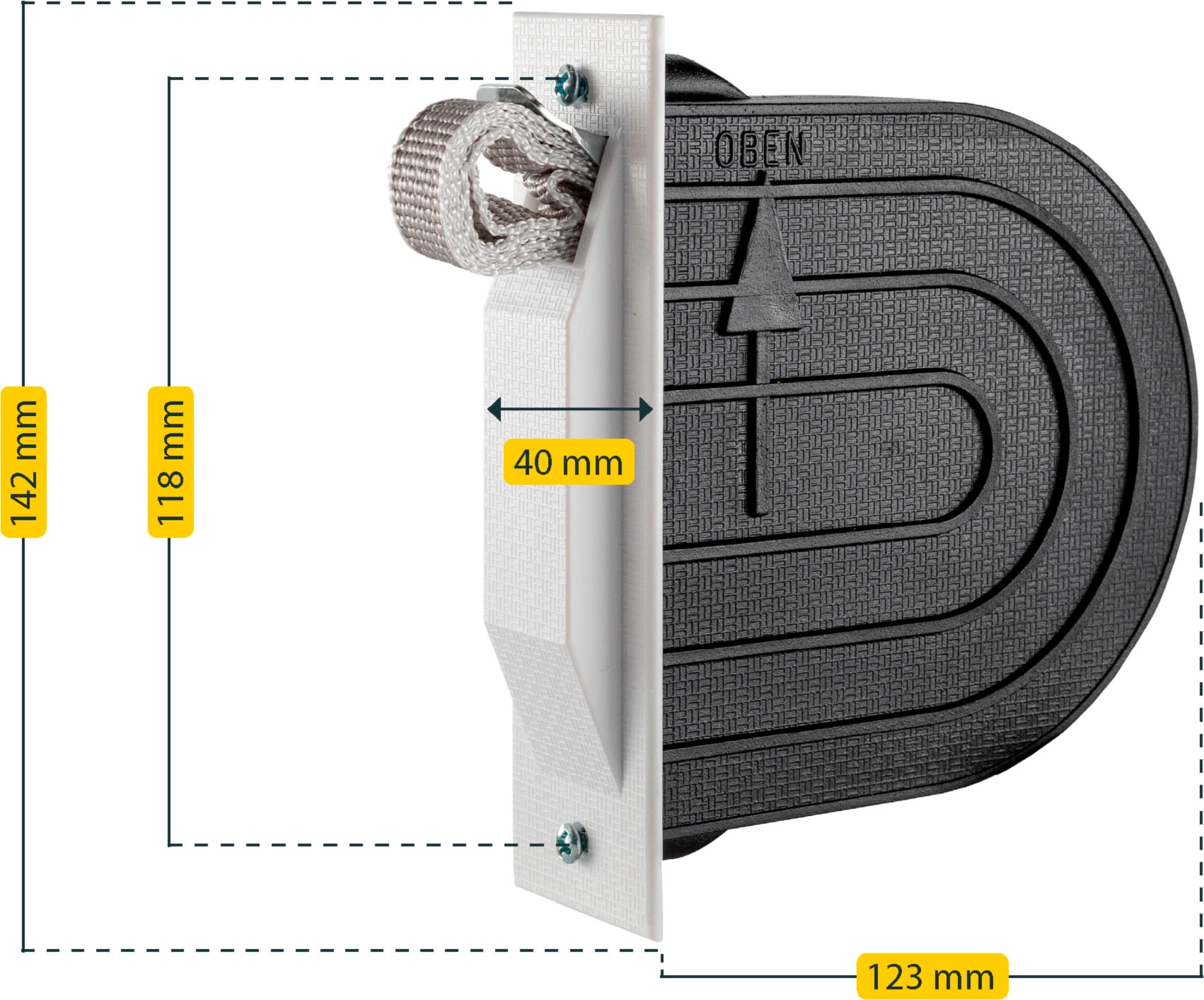 SCHELLENBERG Einlass-Gurtwickler »für das Rollladensystem Mini, Unterputz-Montage« inkl. Mauerkasten, Abdeckplatte und Rollladengurt