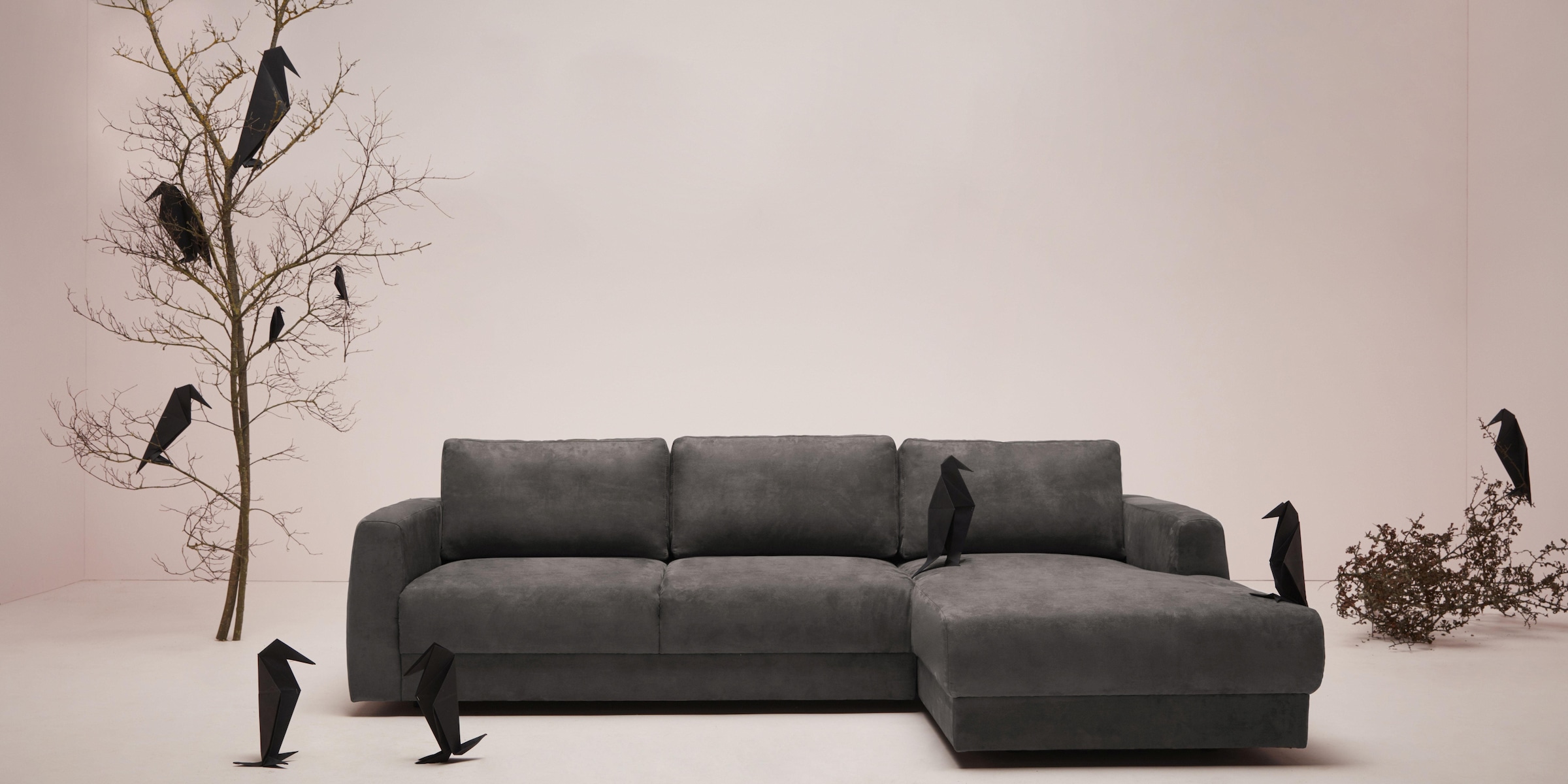 andas Ecksofa »Hobro L-Form«, in 3 Bezugsqualitäten in vielen Farben, Desig günstig online kaufen