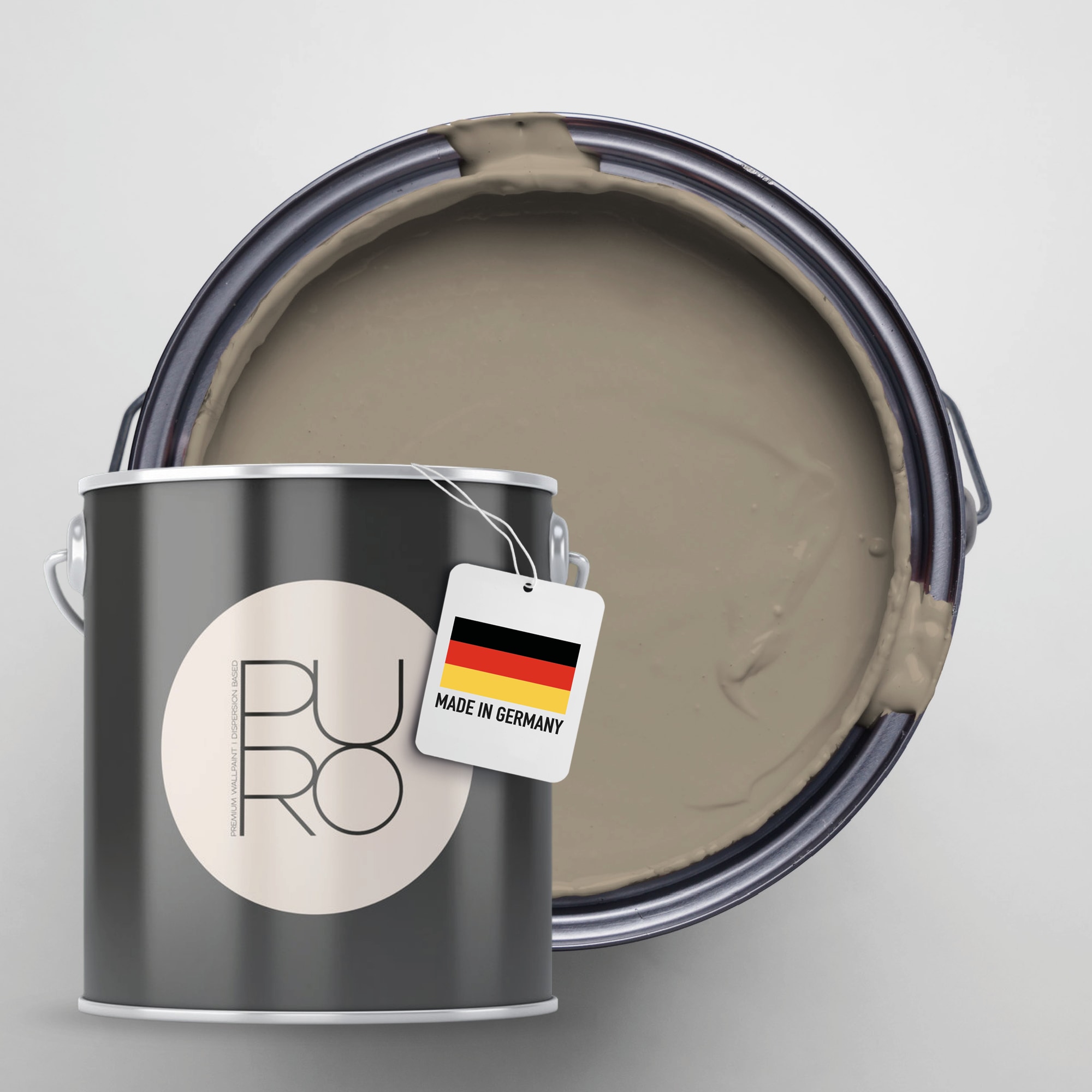 A.S. Création Wandfarbe »Premium Innenwandfarbe PURO Tuchmatt calm taupe« ideal für Wohnzimmer, Schlafzimmer, Flur und Küche, Farbwelt Taupe
