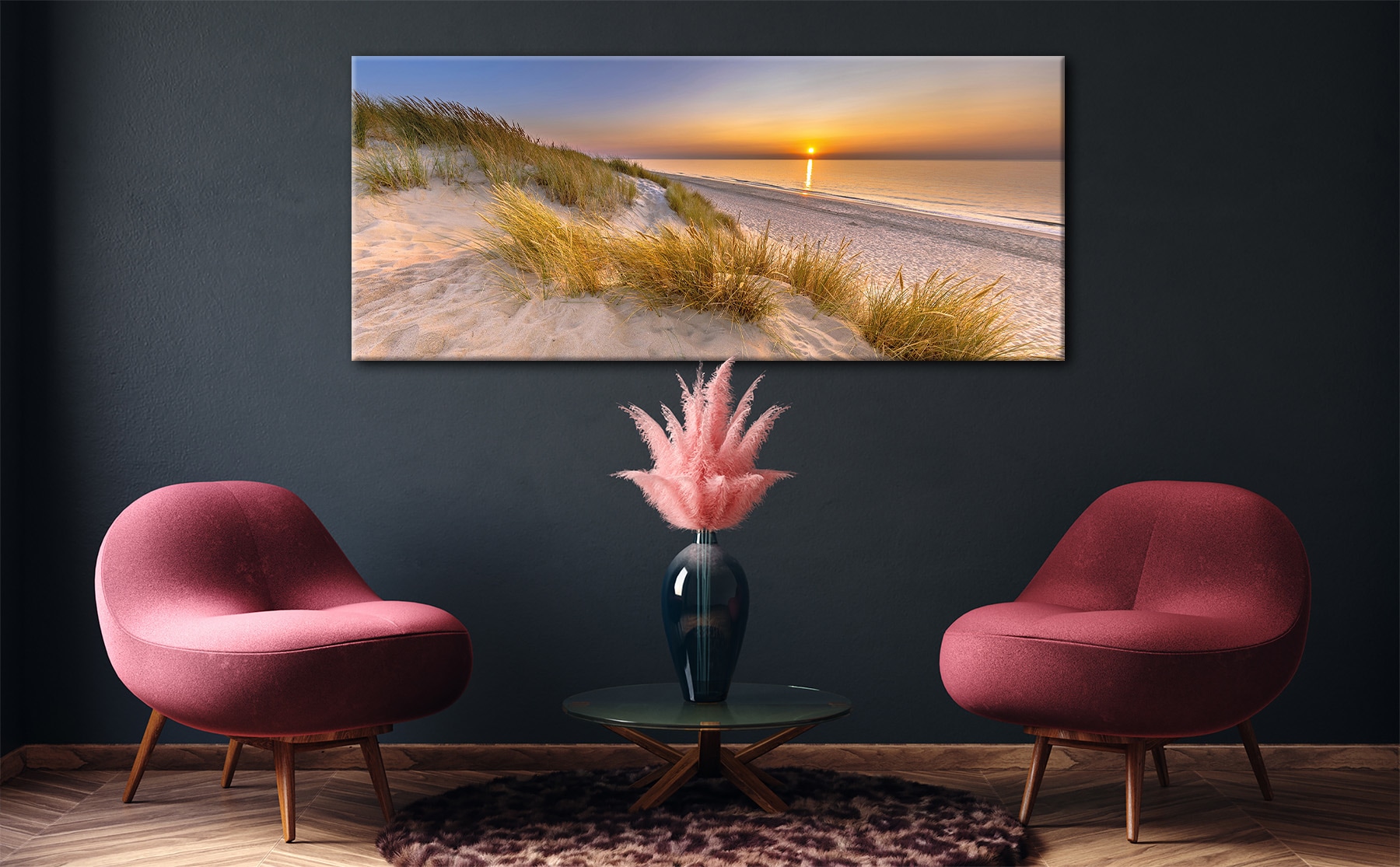 Bönninghoff Bild »STRAND 60x140 cm – Leinwandbild Keilrahmen Deko modern«