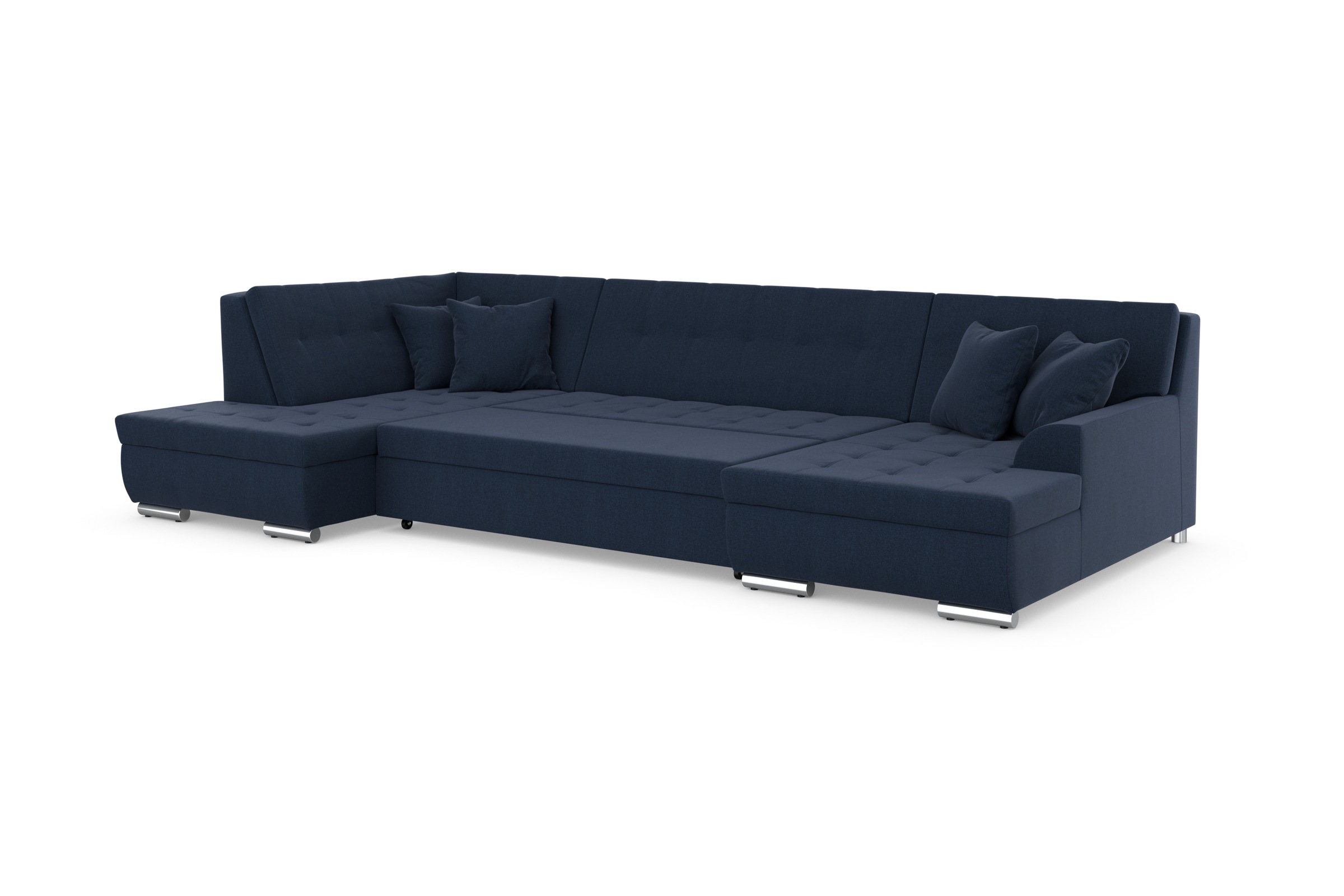 DOMO collection Wohnlandschaft »Treviso incl. Zierkissen, moderne Steppung, XXL: B/T/H: 364/201/83 cm«, wahlweise mit Bettfunktion, in vielen Bezugsarten auch in Cord U-Form