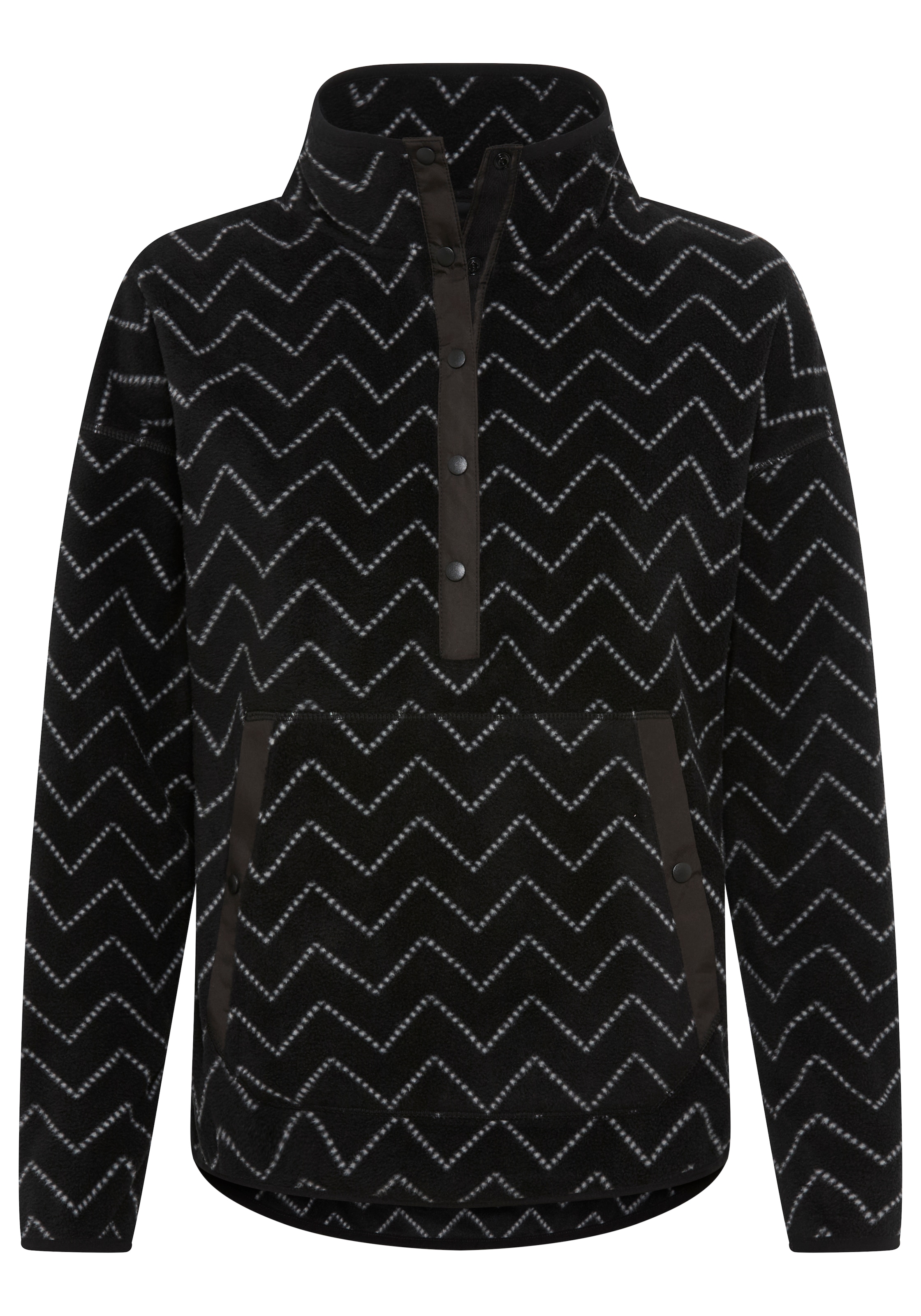 Polarino Fleecepullover , mit Colourblocking-Optik,  mit Kängurutasche,  aus Fleecestoff
