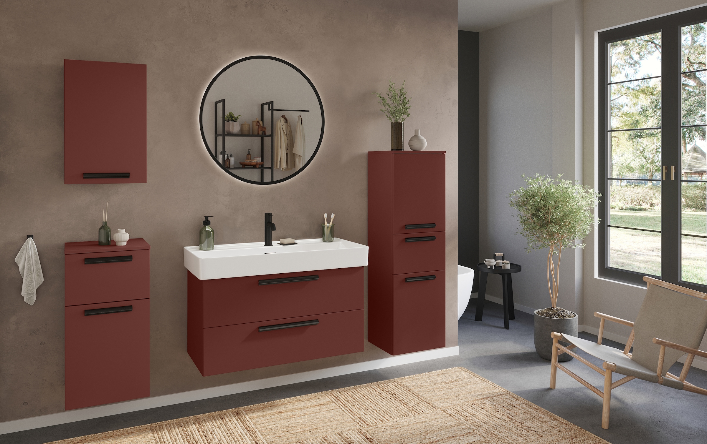 welltime Badmöbel-Set »SALVADA, 5tlg-Set, gedämpfte Scharniere, Softclose, günstig online kaufen