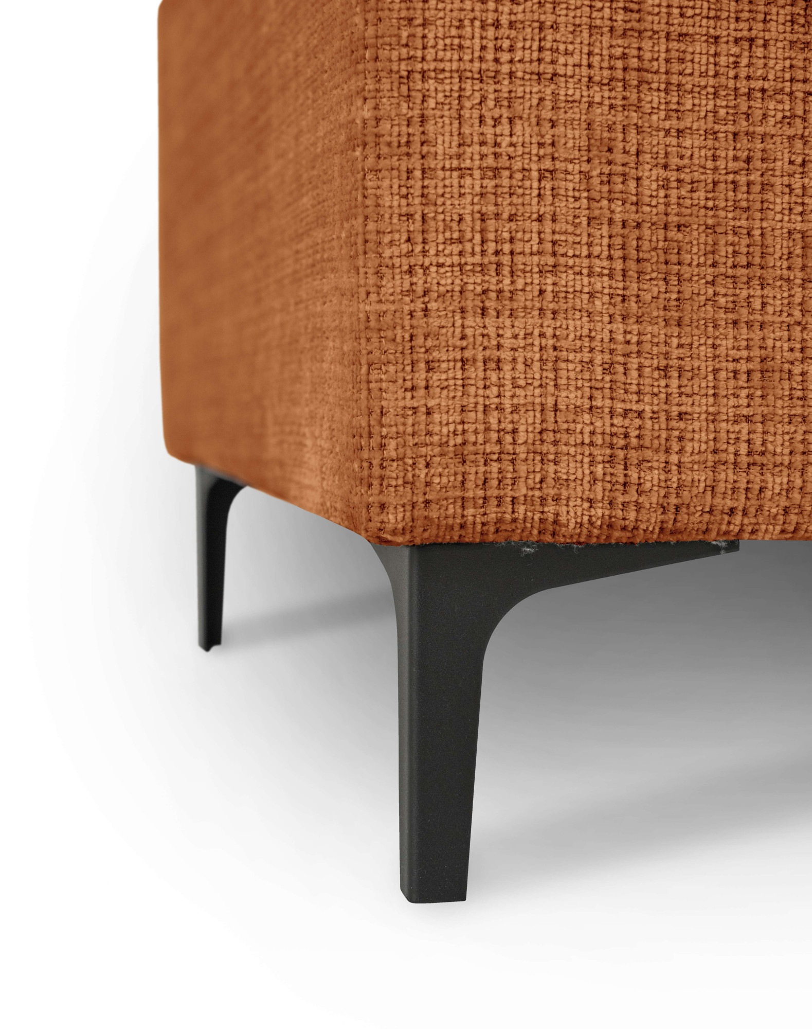 Places of Style Ecksofa »Polsterecke Oland, Struktur, Flachgewebe, Luxus-Microfaser, Boucle«, L-Form, 289 cm, Wellenunterfederung, Skandi-Design, Metallfüße